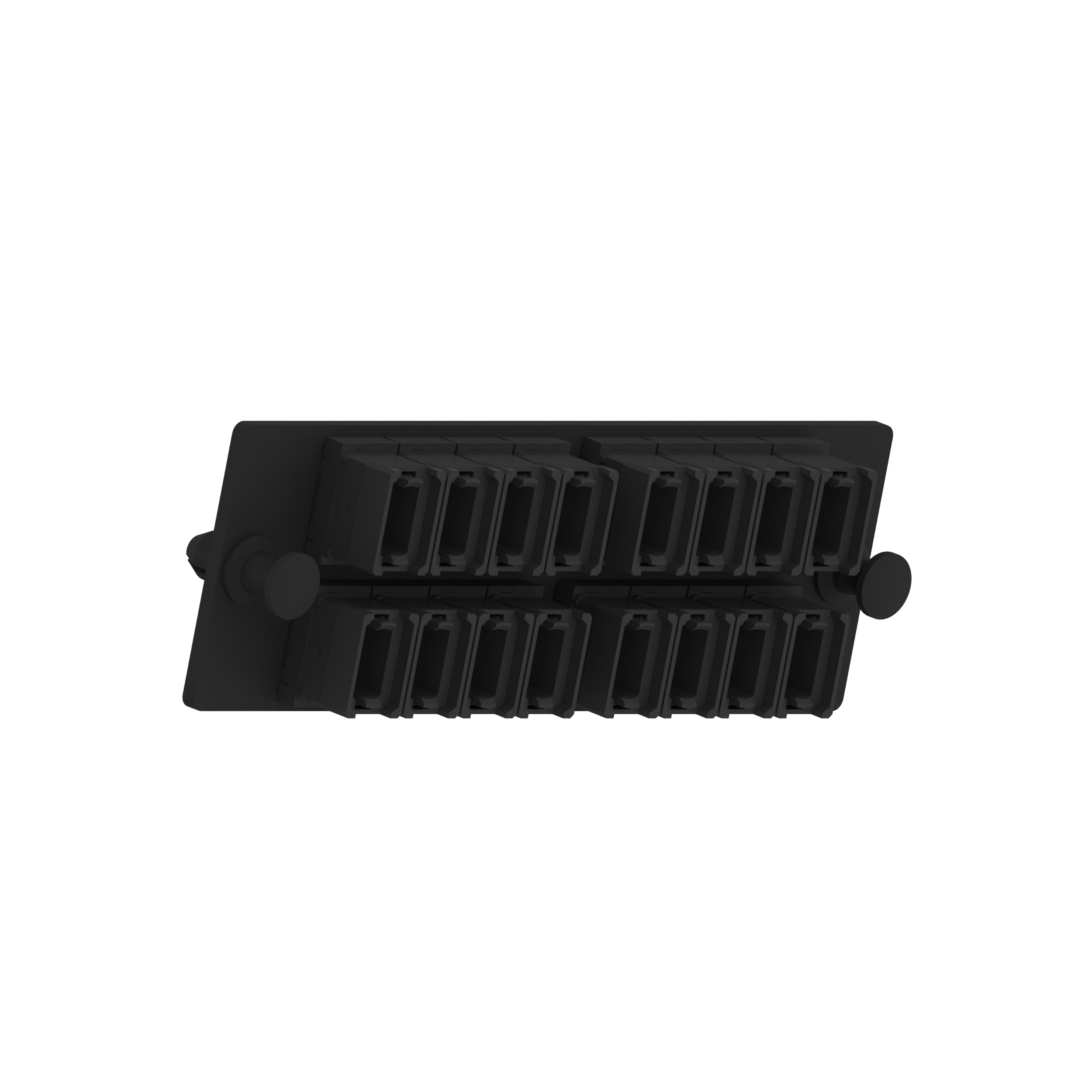 Opticom® FAP, 16 Tuş Yukarı/Tuş Aşağı MPO'lar, Tip A, Siyah, Yatay