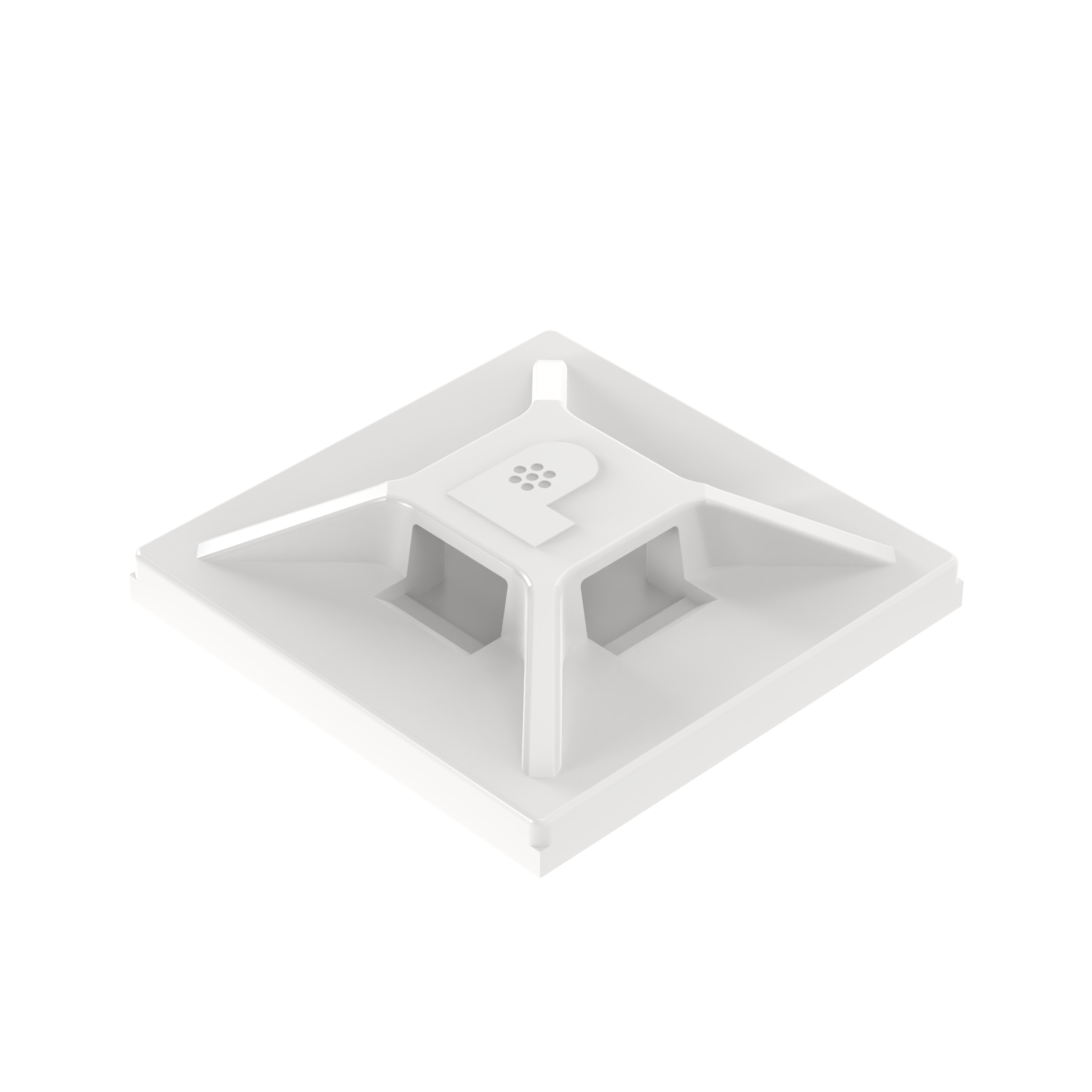 Kablo Bağı Montajı, Beyaz, ABS, Akrilik Yapışkanlı, 19.1x19.1mm, 100'lü Paket