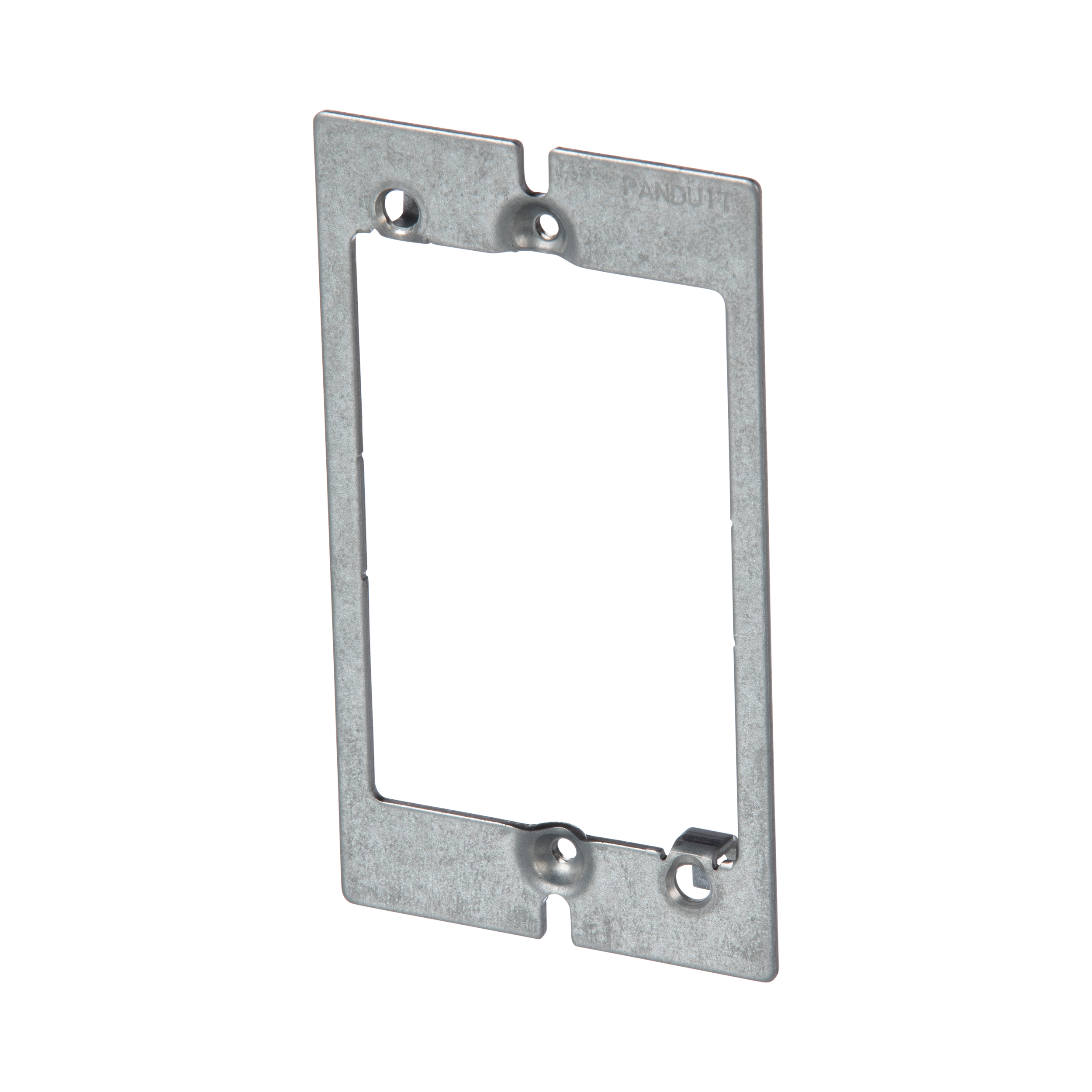 Wall board adapter is single gang and accepts standard NEMA single gang faceplate