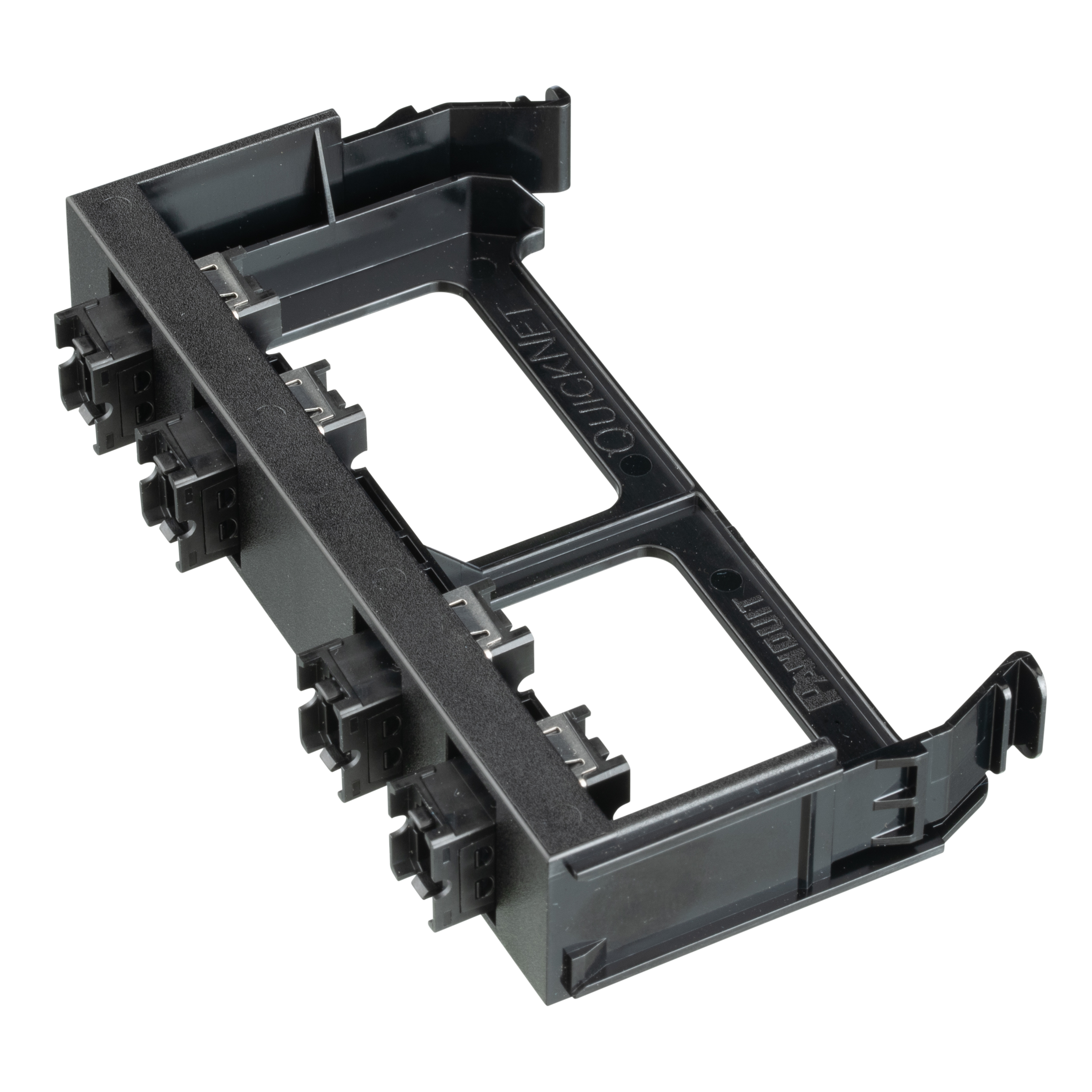 QuickNet™ Taban 16 4 Port Fiber Adaptör Paneli MPO-16 Anahtar-Yukarıdan Anahtar-Aşağıya (siyah Adaptörler)