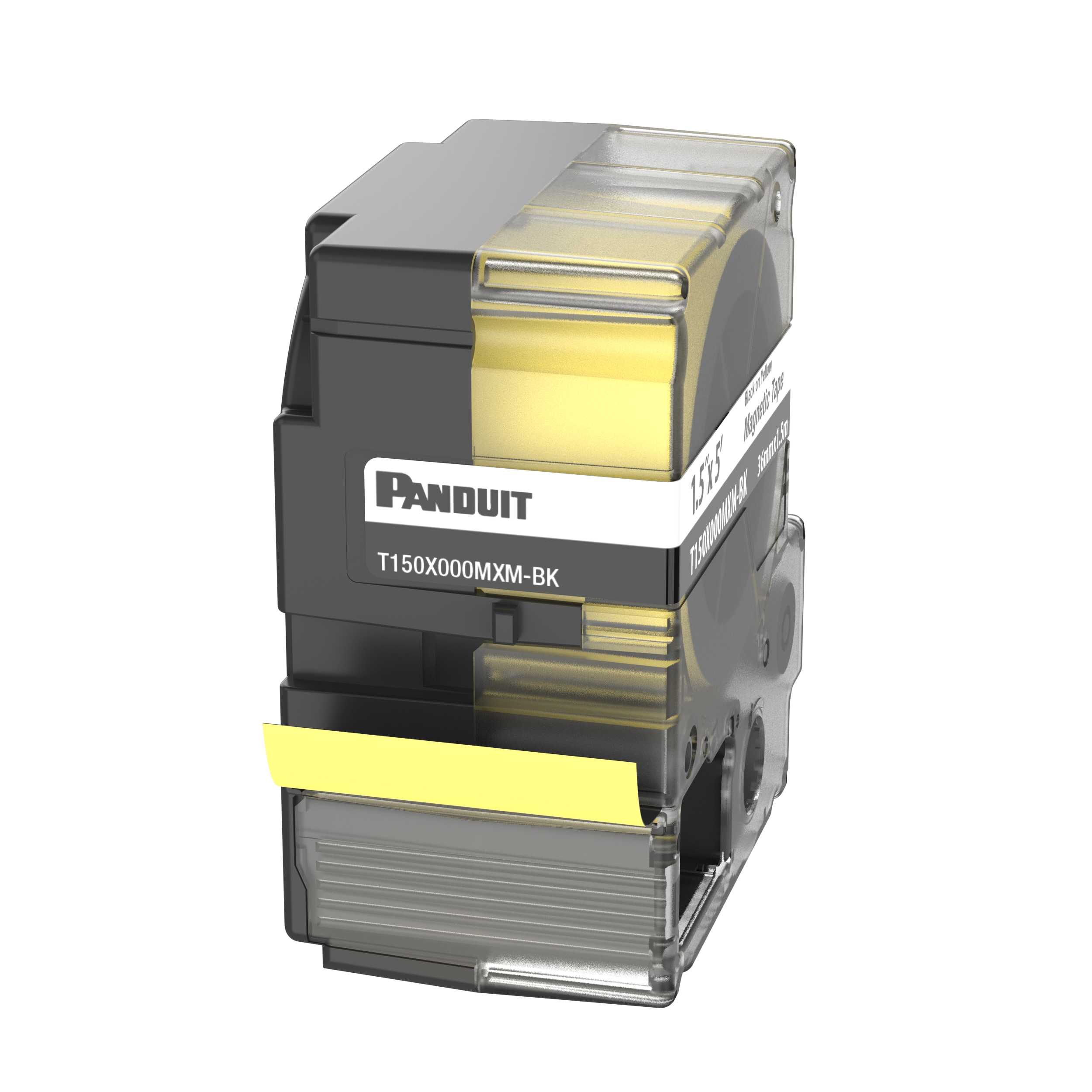 MP Printer Cont. Tape,Safety & ID, Magnetic, Black/Yellow, 36mm W