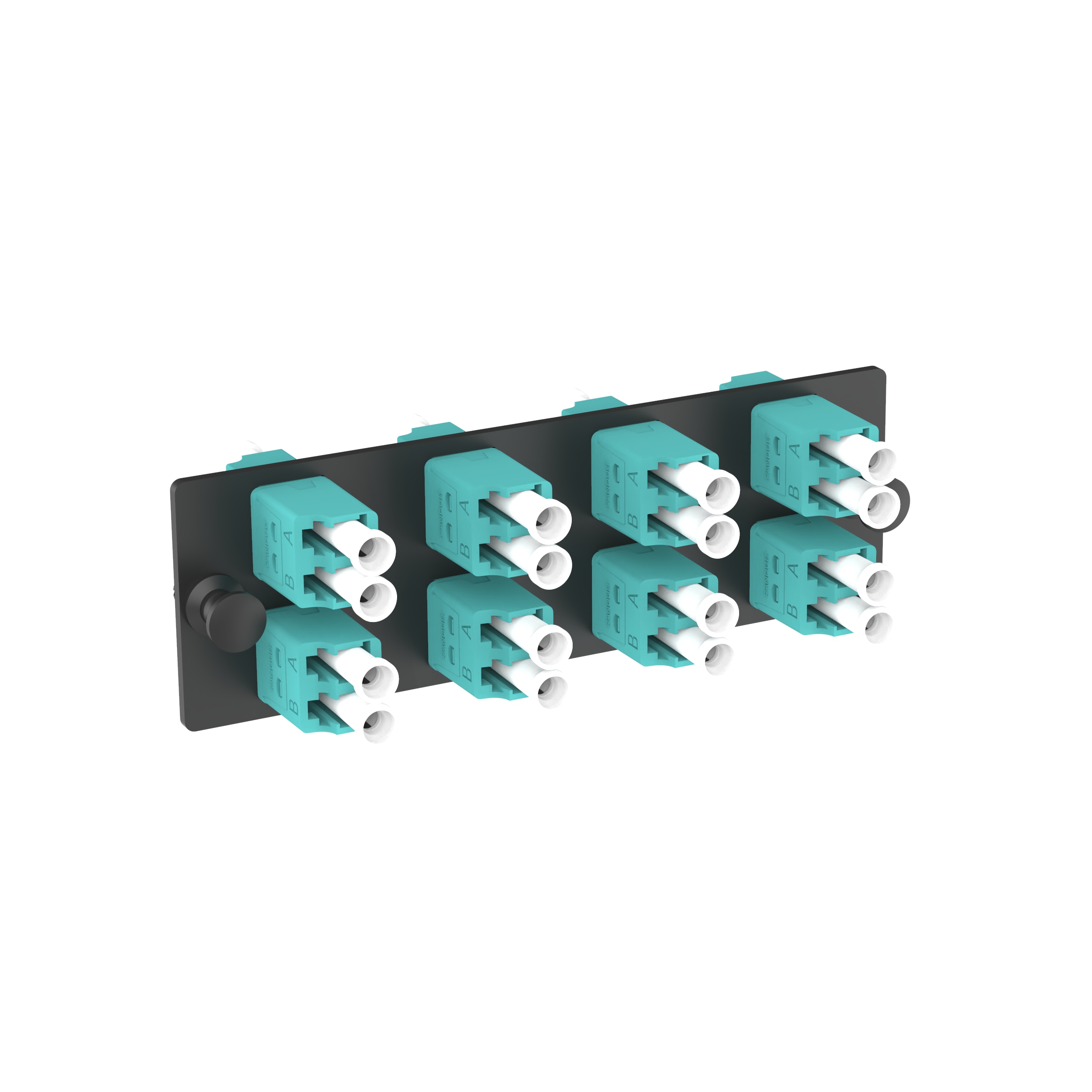 Opticom® Fiber Adaptör Paneli, OM4, 8 LC Çift Yönlü, Turkuaz
