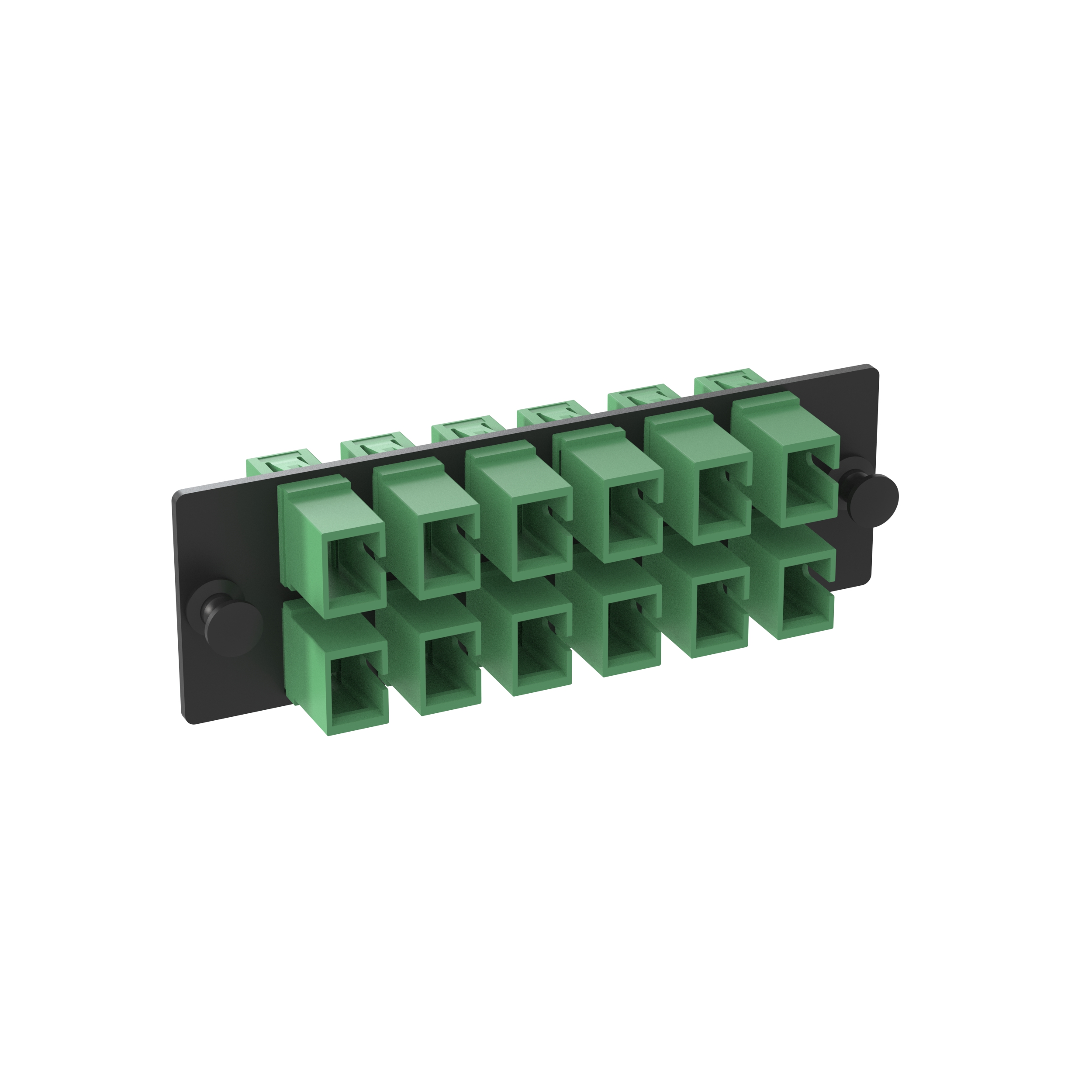 Opticom® Fiber Adaptör Paneli, OS2, 12 SC Simplex, APC Yeşil