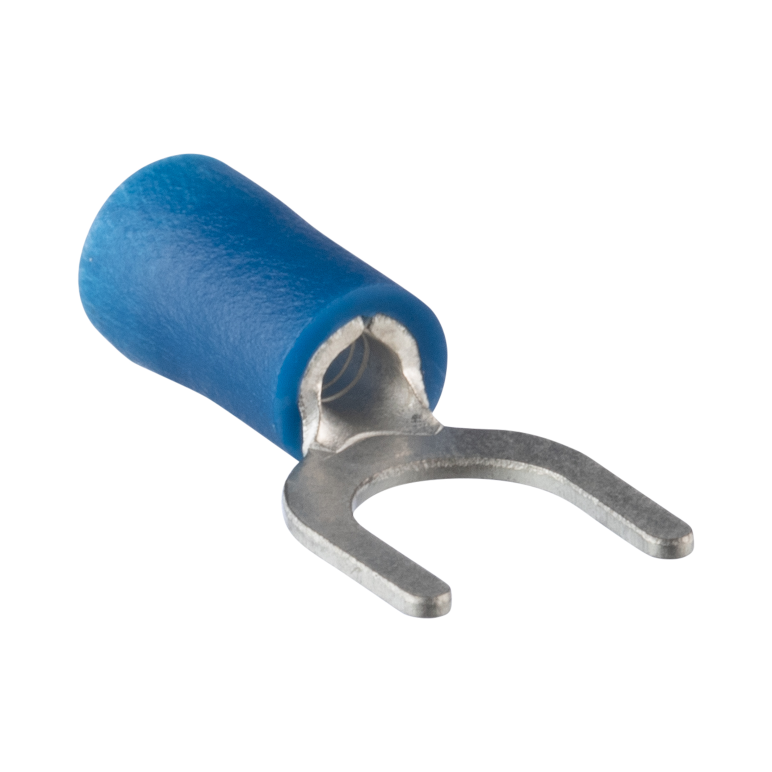Gevşek Parça Çatalları, Mavi, Vinil, 6.4mm Çaplı Ayak, 2.5mm², 25'li Paket