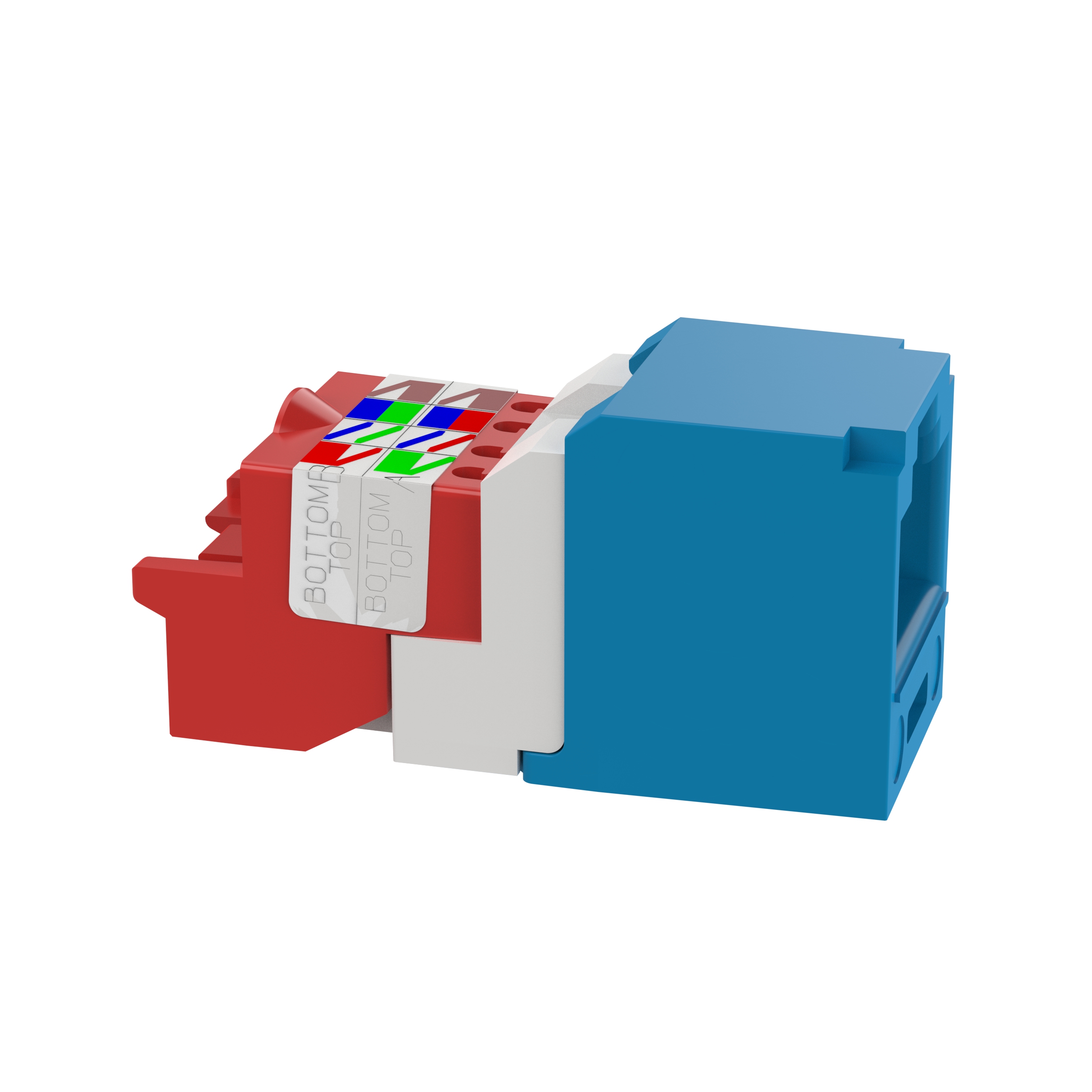 Twisted Pair (Bükülü Çift) RJ45 Cat 5e TP-Style Jak Modülü, Mavi