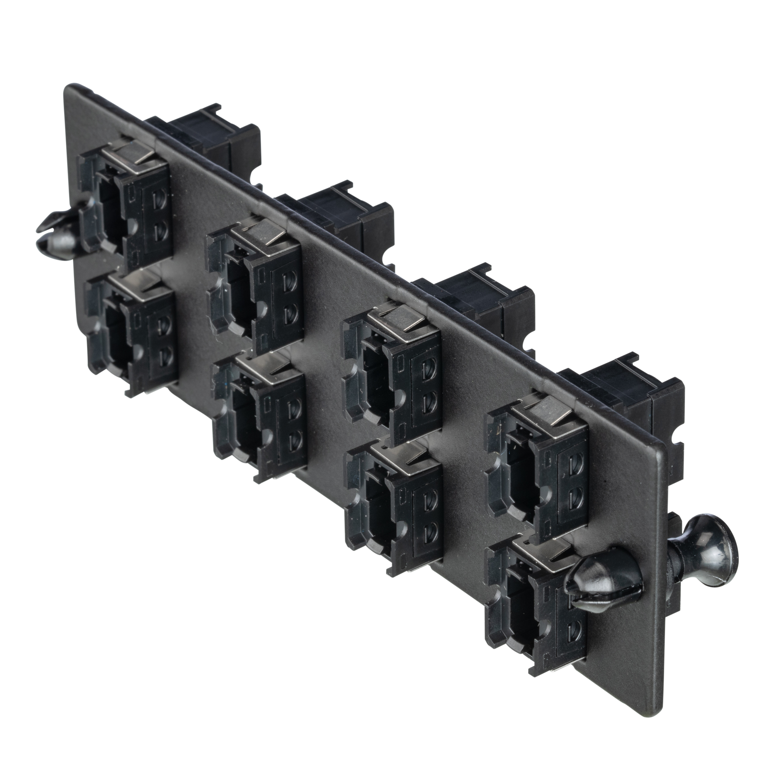 HD Esnek Taban 16 8 Port Fiber Adaptör Paneli MPO-16 Anahtar-yukarıdan Anahtar-aşağıya (siyah Adaptörler)