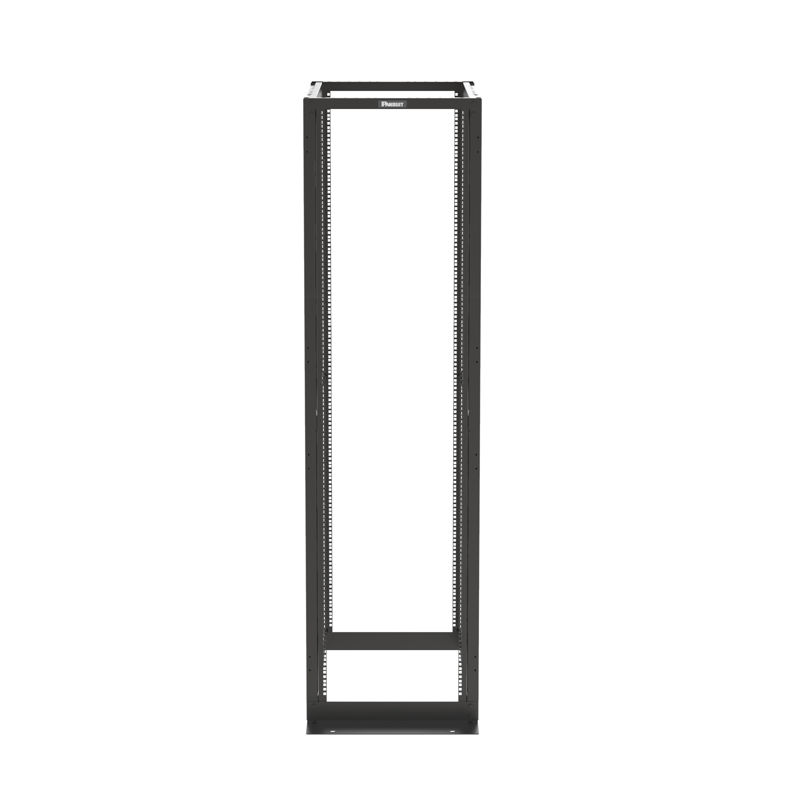 4 Post Rack, 45RU, 36 in. Derin, Kafes Somun E-Raylar, Siyah