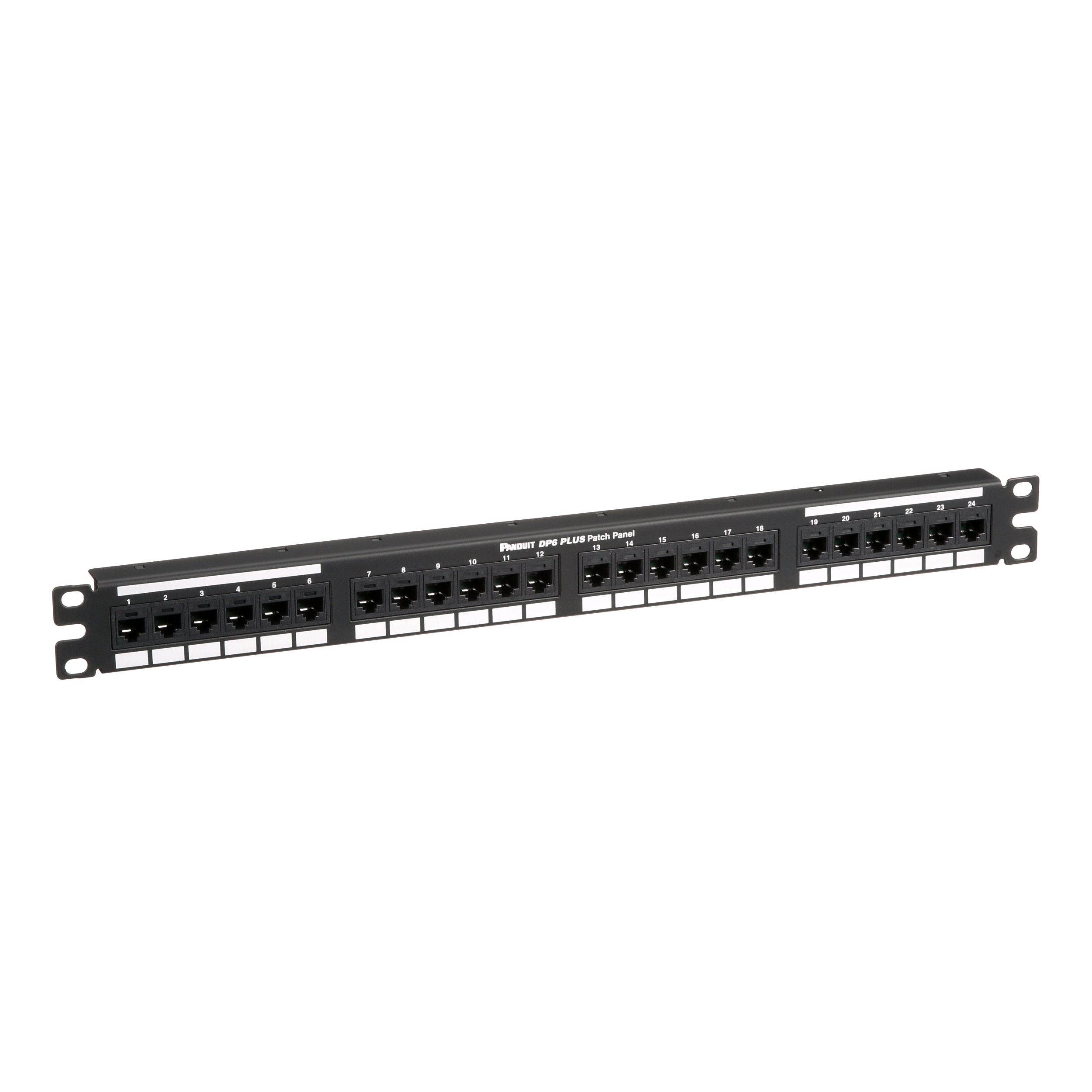 Cat 6 Çıkış Paneli, 24 Port, 1 RU, Siyah