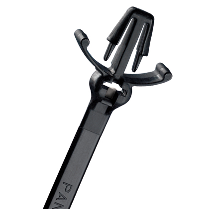 Cable Tie, Wing Push Mount,Metal Barb, 216L, 4.7W,Weather Res. Nylon,Black,PK500