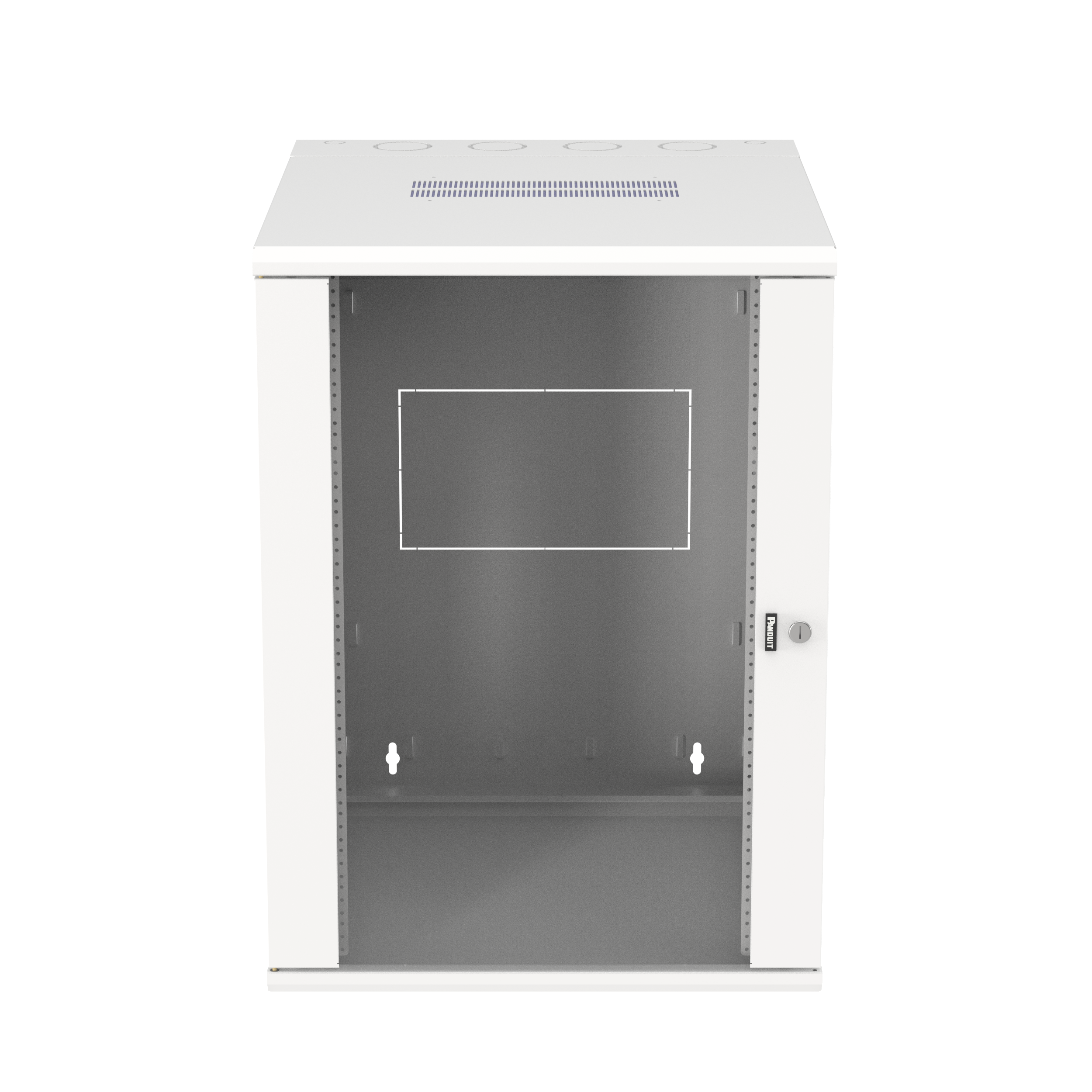 PanZone® Duvar Montajlı Kabin, 18RU, 30" Derinlik, Camlı Kapı, Beyaz