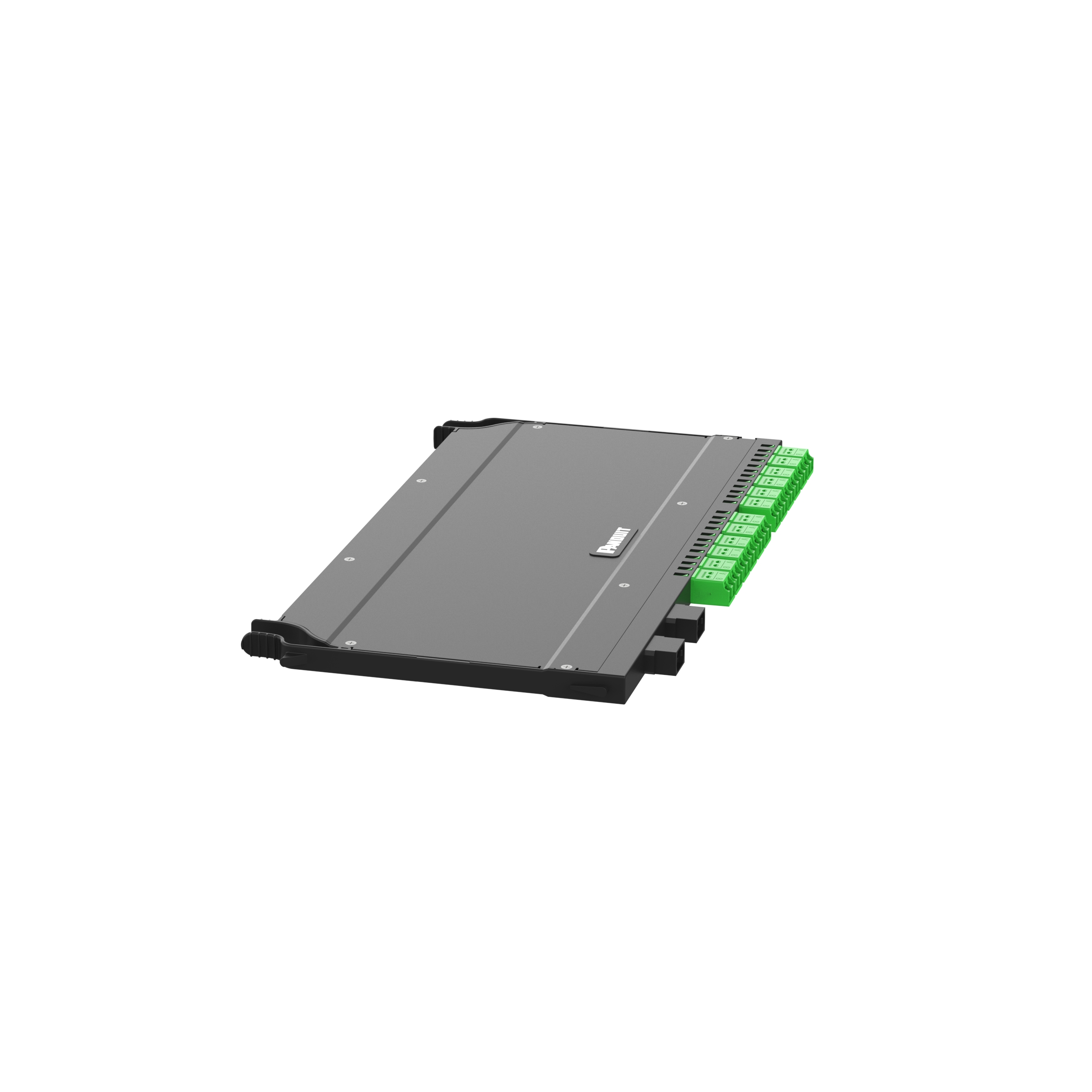 FlexCore Ön Erişimli Optik Fiber Kaset, Tek Mod (OS2) 24-fiber LC/APC Çift Yönlü 2xMPO-12'ye, Yöntem A Ters Çevrili, Standart Kayıp, Sol Yönlendirme