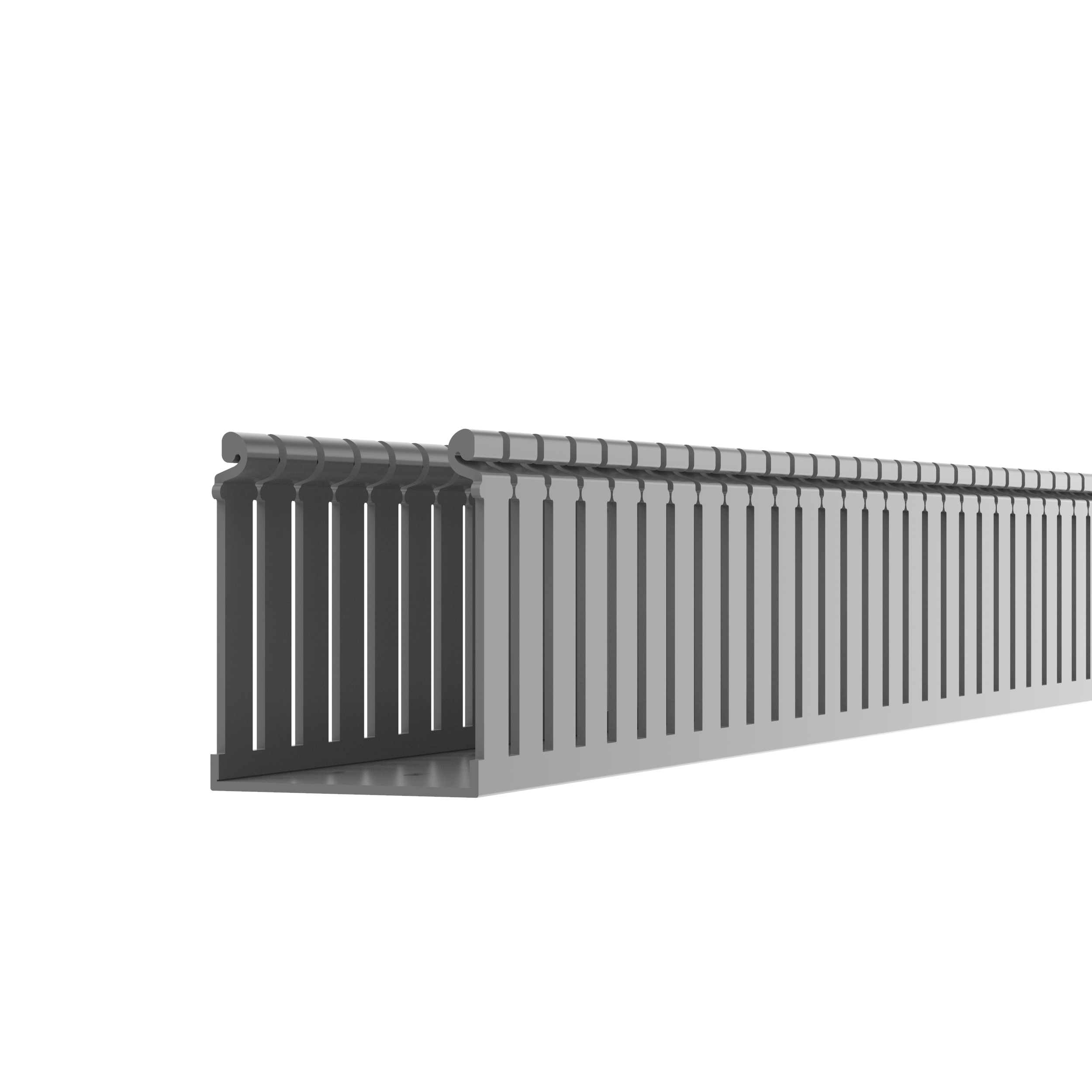 Menteşeli Kapaklı Geniş Yuvalı Kablo Kanalı, Açık Gri, PVC, 101.6x82.6mm