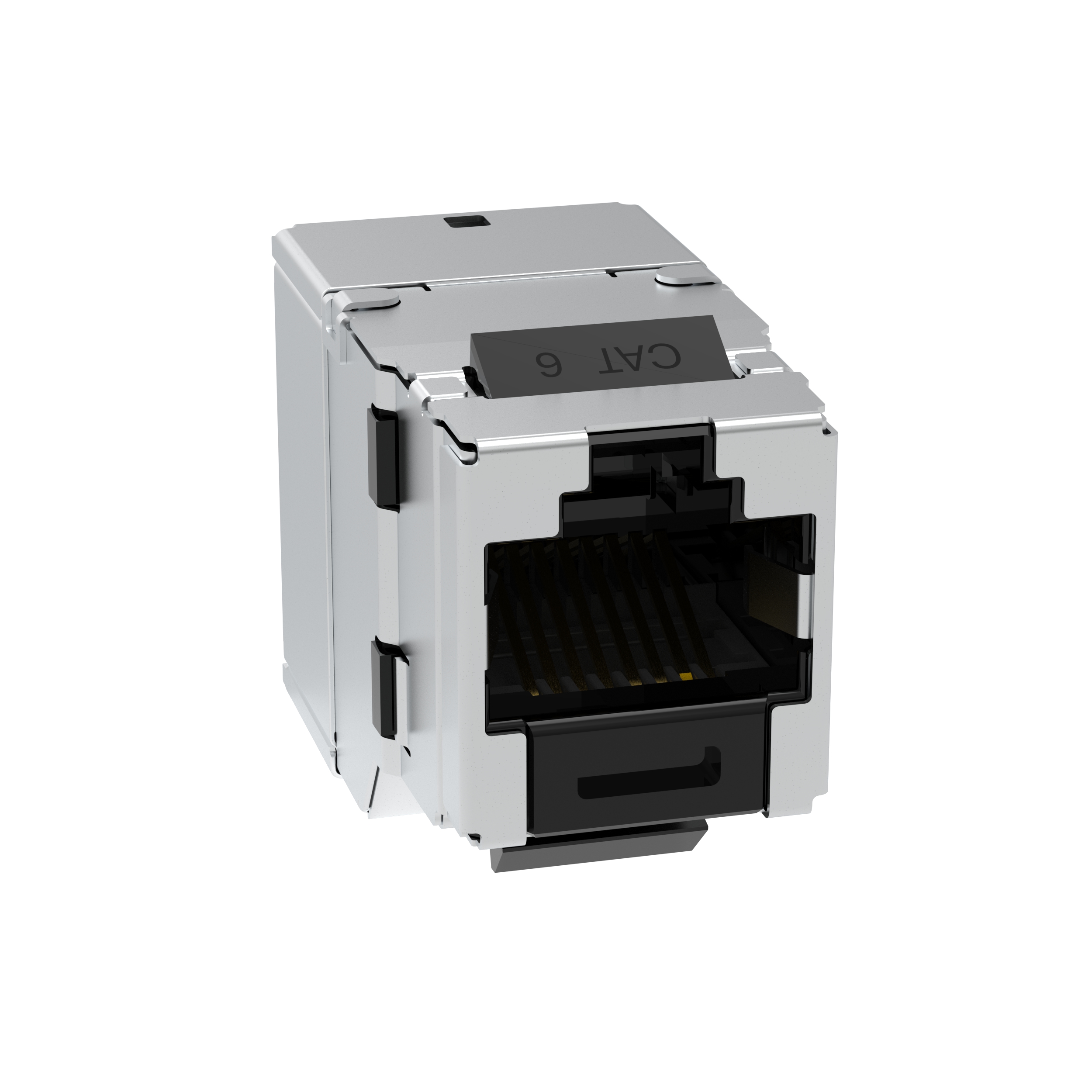 Shielded Keystone RJ45 Jack Module, Cat 6, Black, 100 Pack