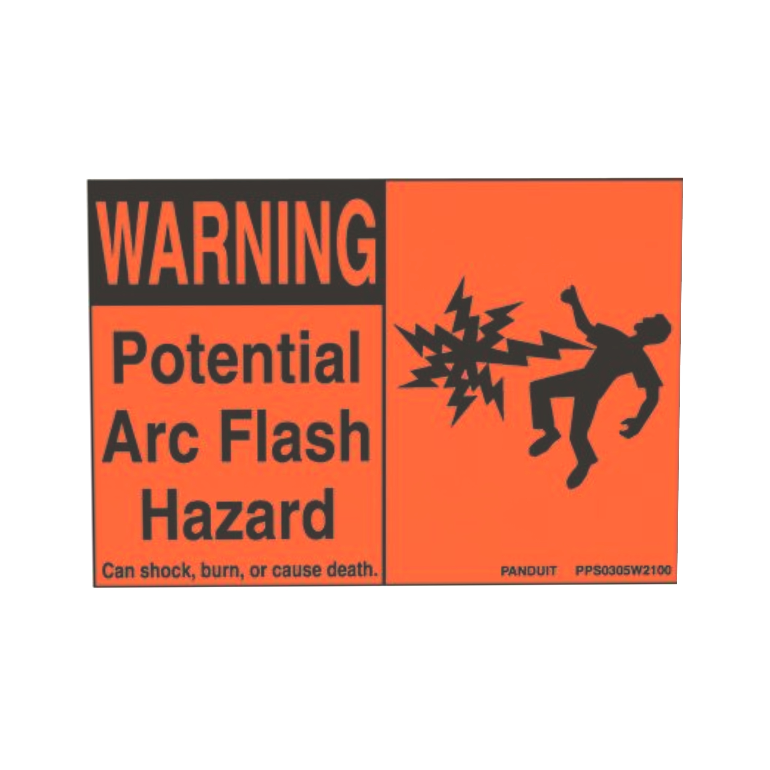 Adhesive Sign, Polyester, 'Warning Arc F