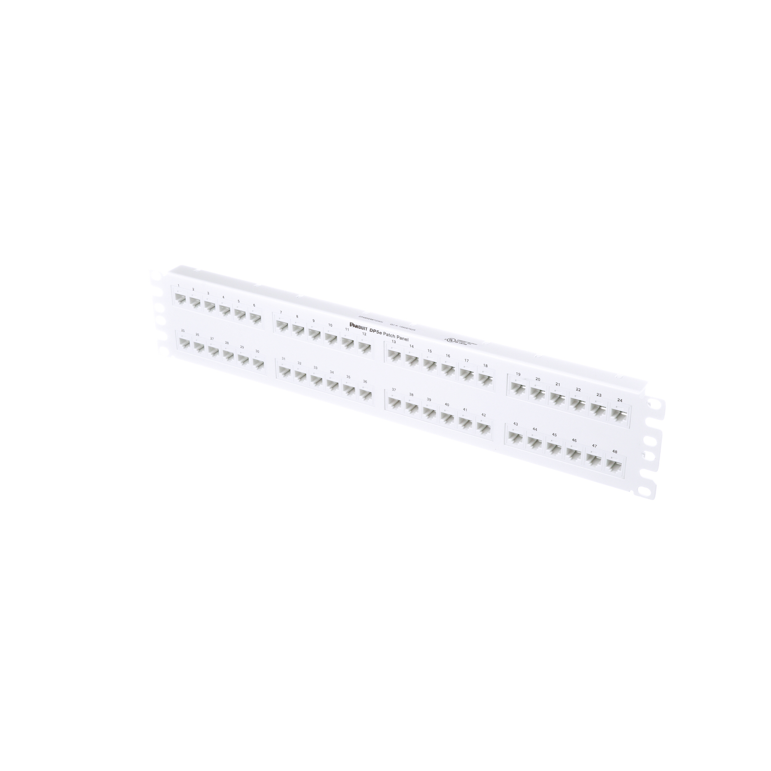 Düz Cat 5e Çıkış Paneli 48 Port, 2RU, Beyaz