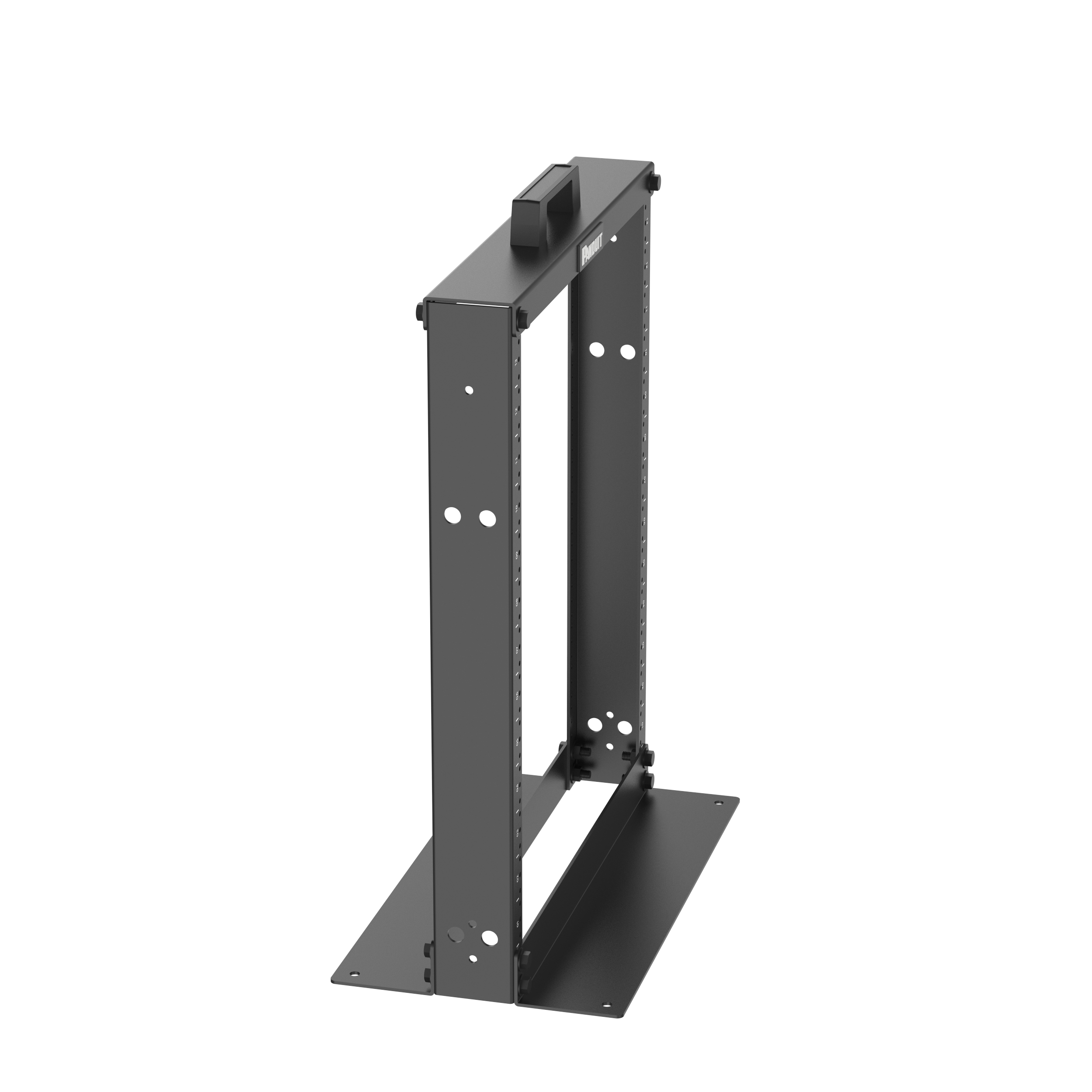 2 Post Rack, 13RU, #12-24 Dişli E-Raylar, Alüminyum, Siyah