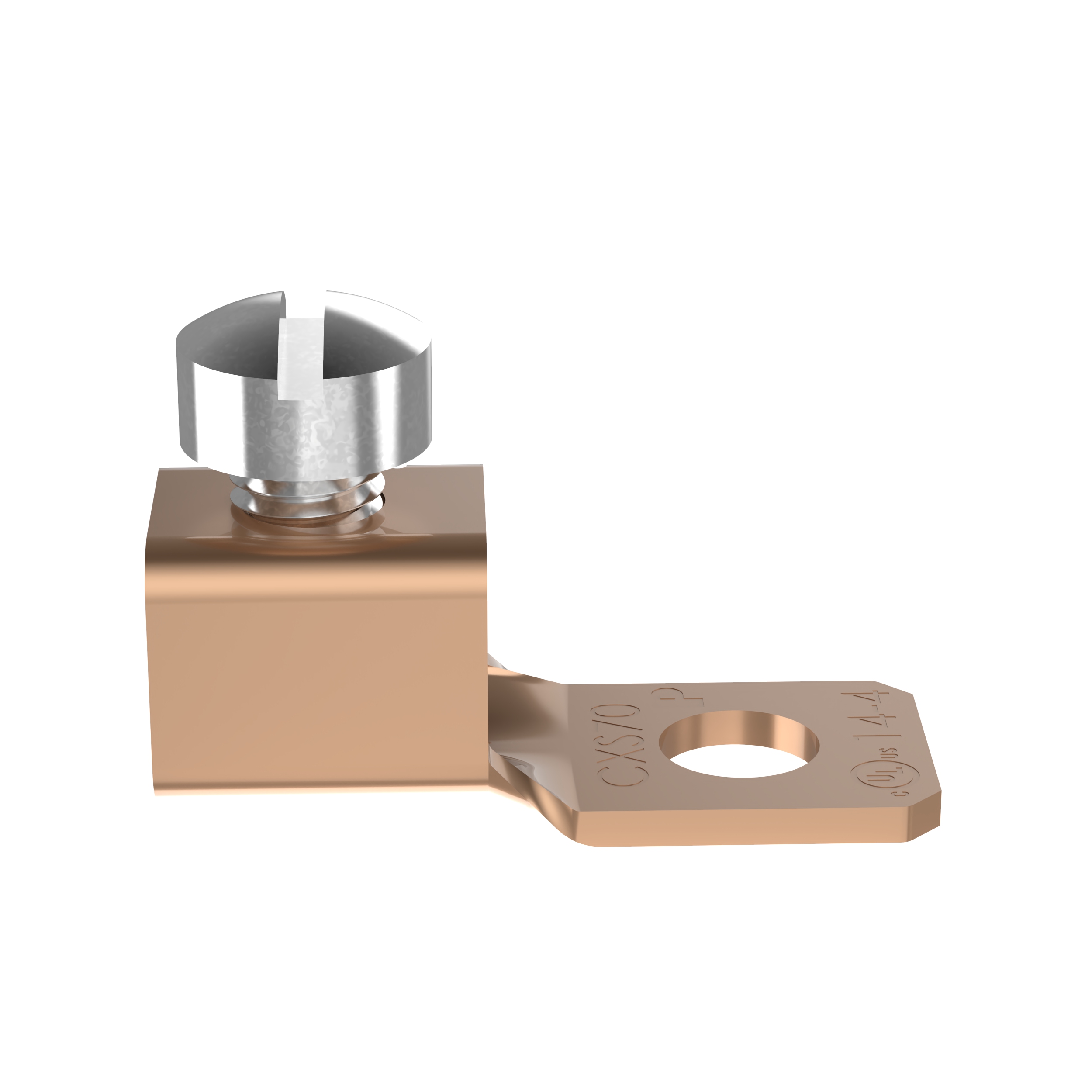 Mech Con-Lugs, Fixed Tongue,Copper, Strt,One 6.35mm Stud, PK100