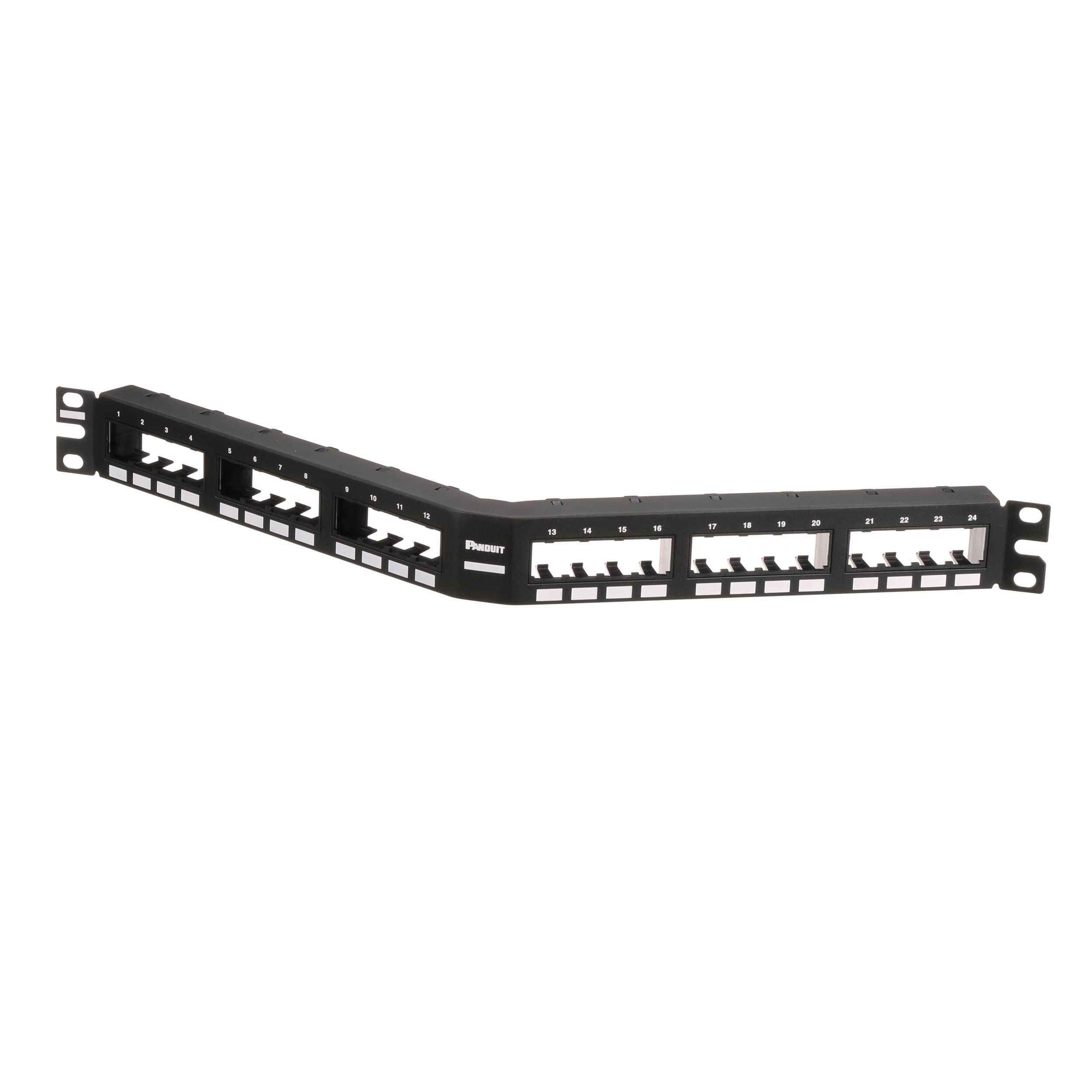 Mini-Com® Ang Flush Patch Panel, 24 Port, 1 RU, BL