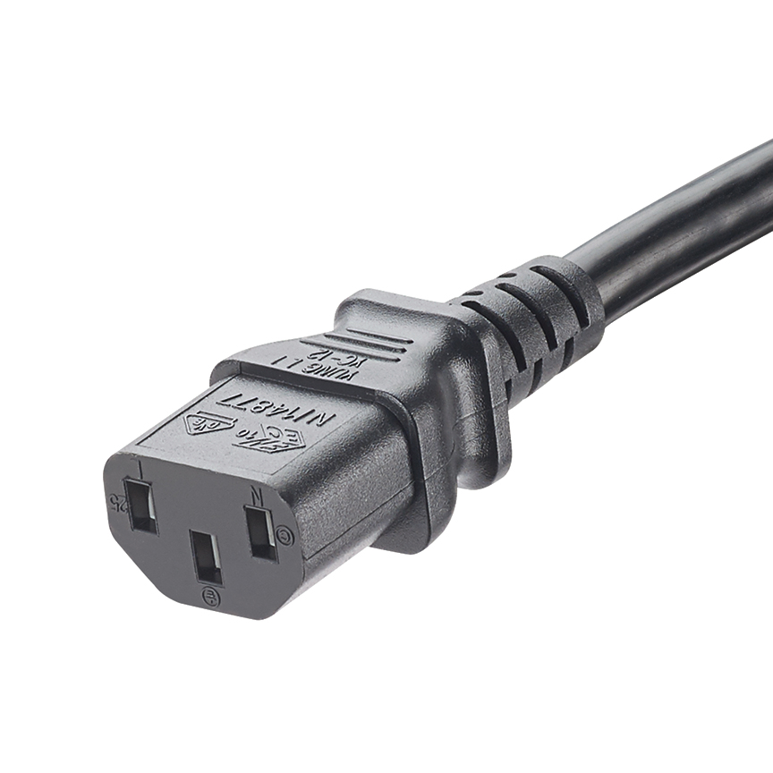 Power Cord, IEC C14 to IEC C13, 4 feet (1.2m), Black