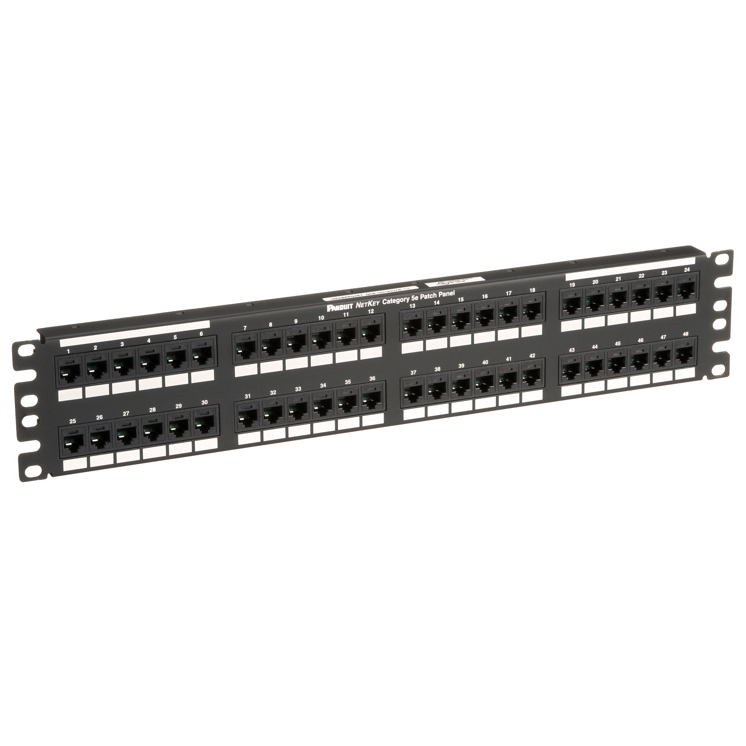 Keystone Cat 5e Punchdown Panel, Flat, 48-Port