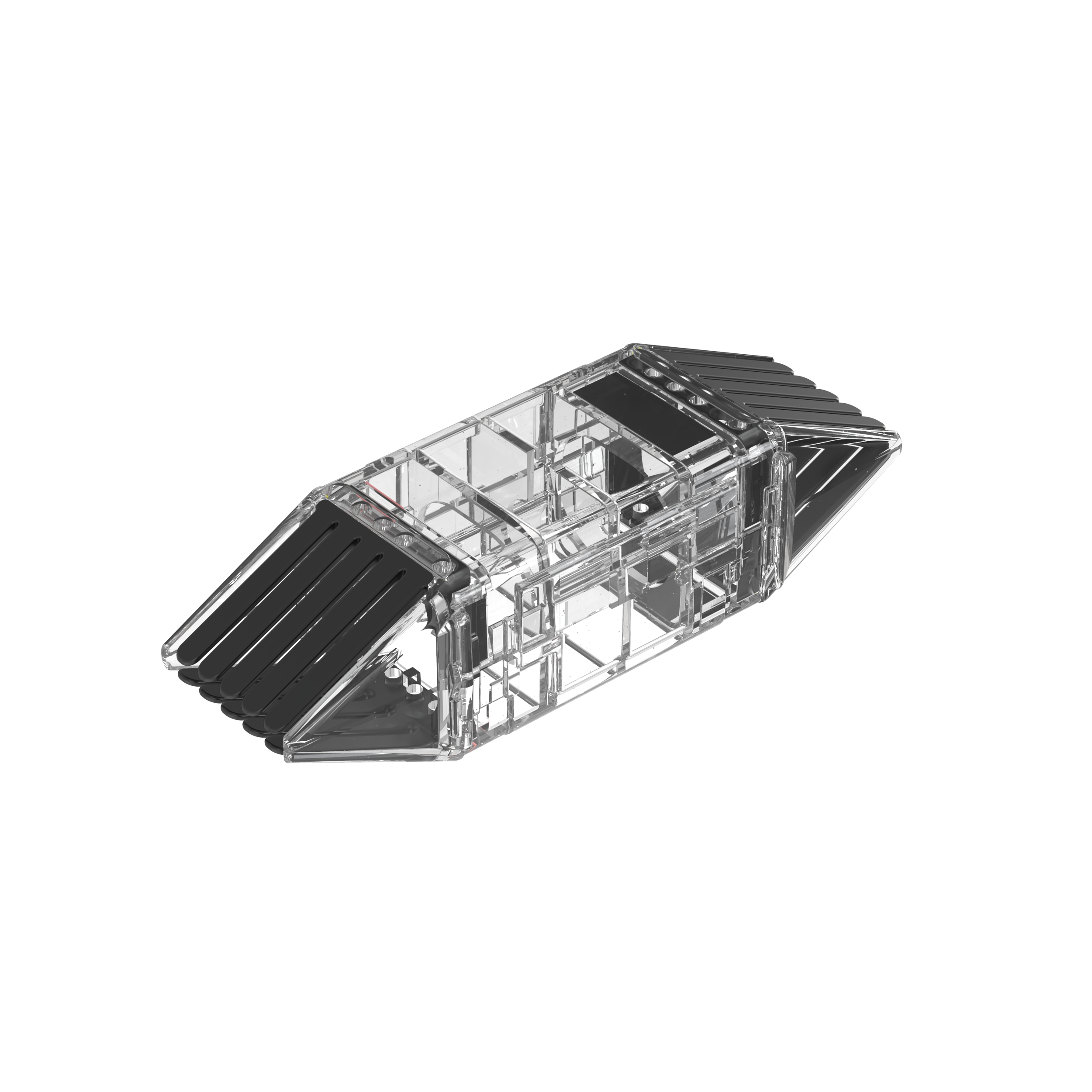 Cover, 2-1, Clear/Black, Polycarbonate/Polypropylene, PK1