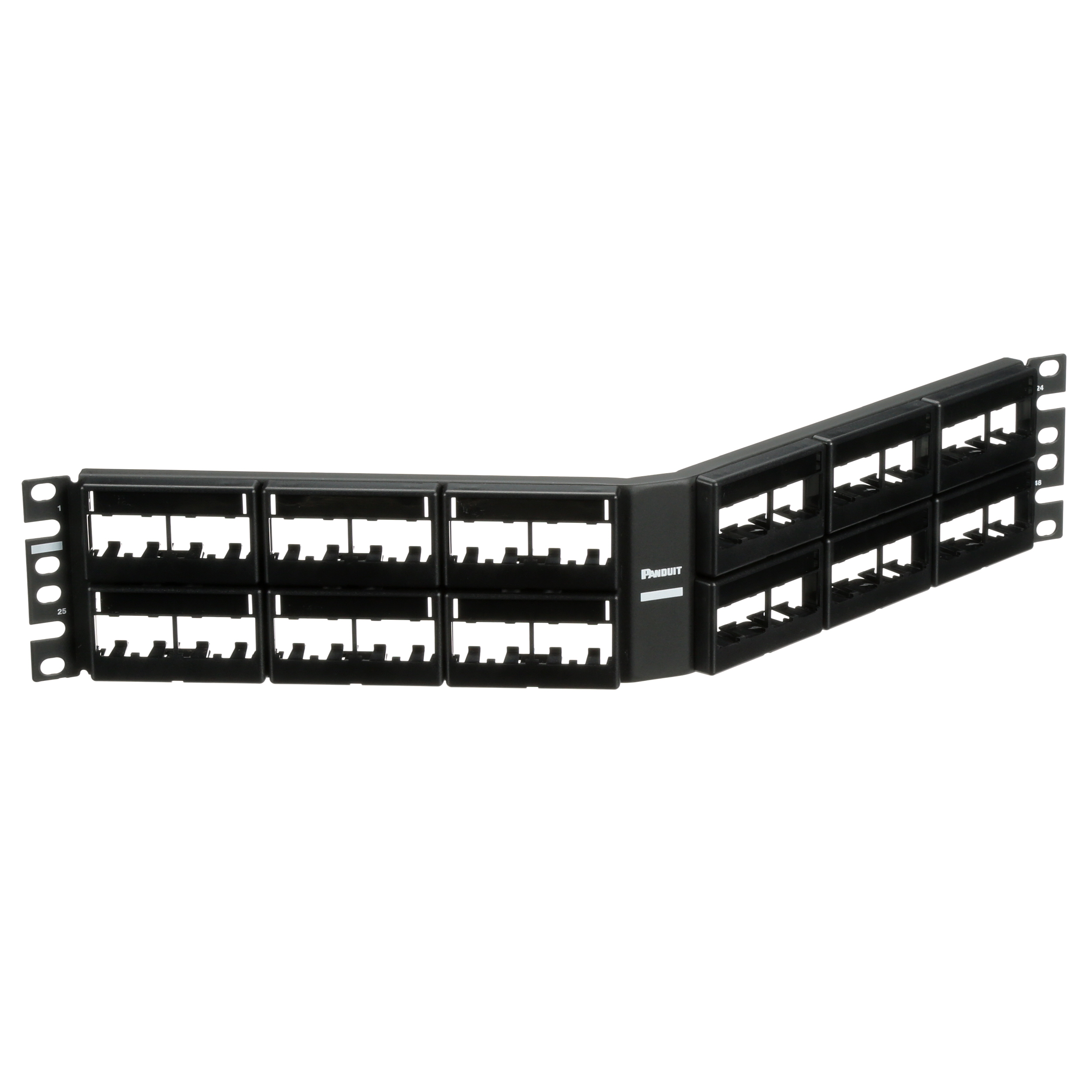 Mini-Com® Angled Patch Panel, 48 port, 2 RU, BL