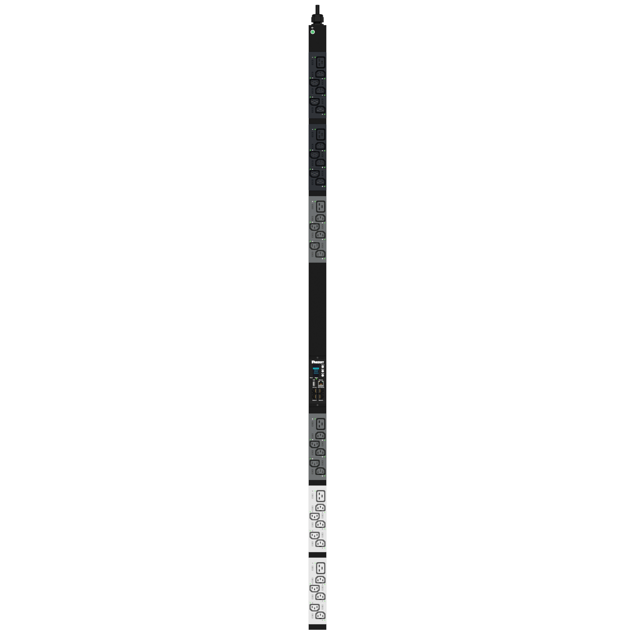 MSPO PDU, 16 Amper, 400 Volt, (30) C13, (6) C19, IEC 60309 3P+N+E 6h 16A (IP44)
