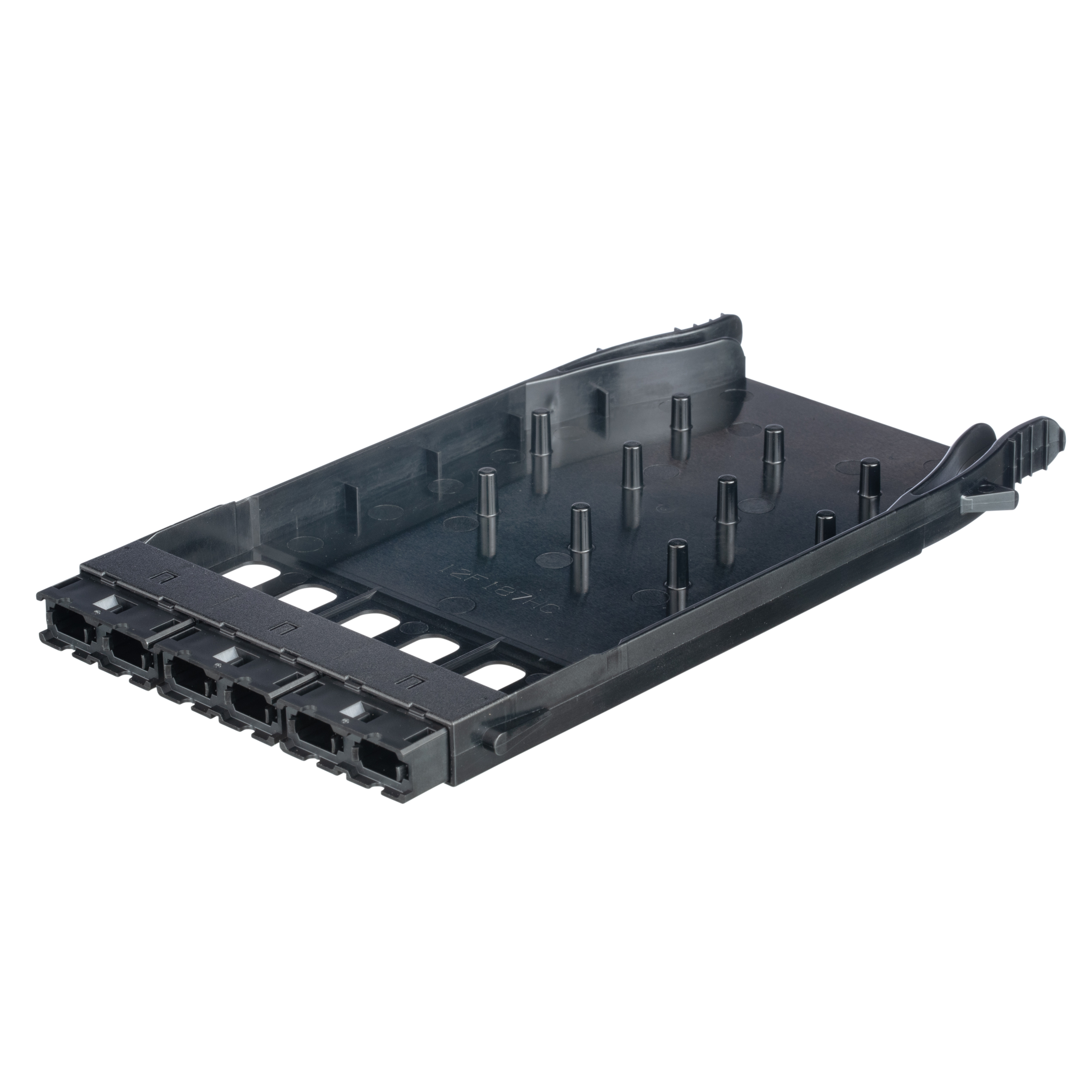 Opticom Tabanı 16 6 Port Fiber Adaptör Paneli MPO-16 Anahtar-Yukarıdan Anahtar-Aşağıya (siyah Adaptörler)