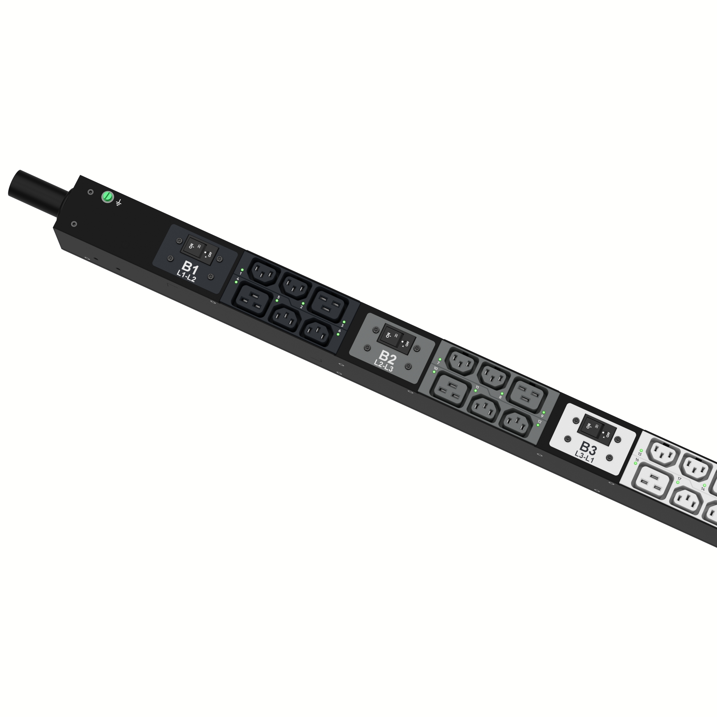 MSPO PDU, 32AMP, (24)C13, (12)C19, IEC 60309 (IP44)
