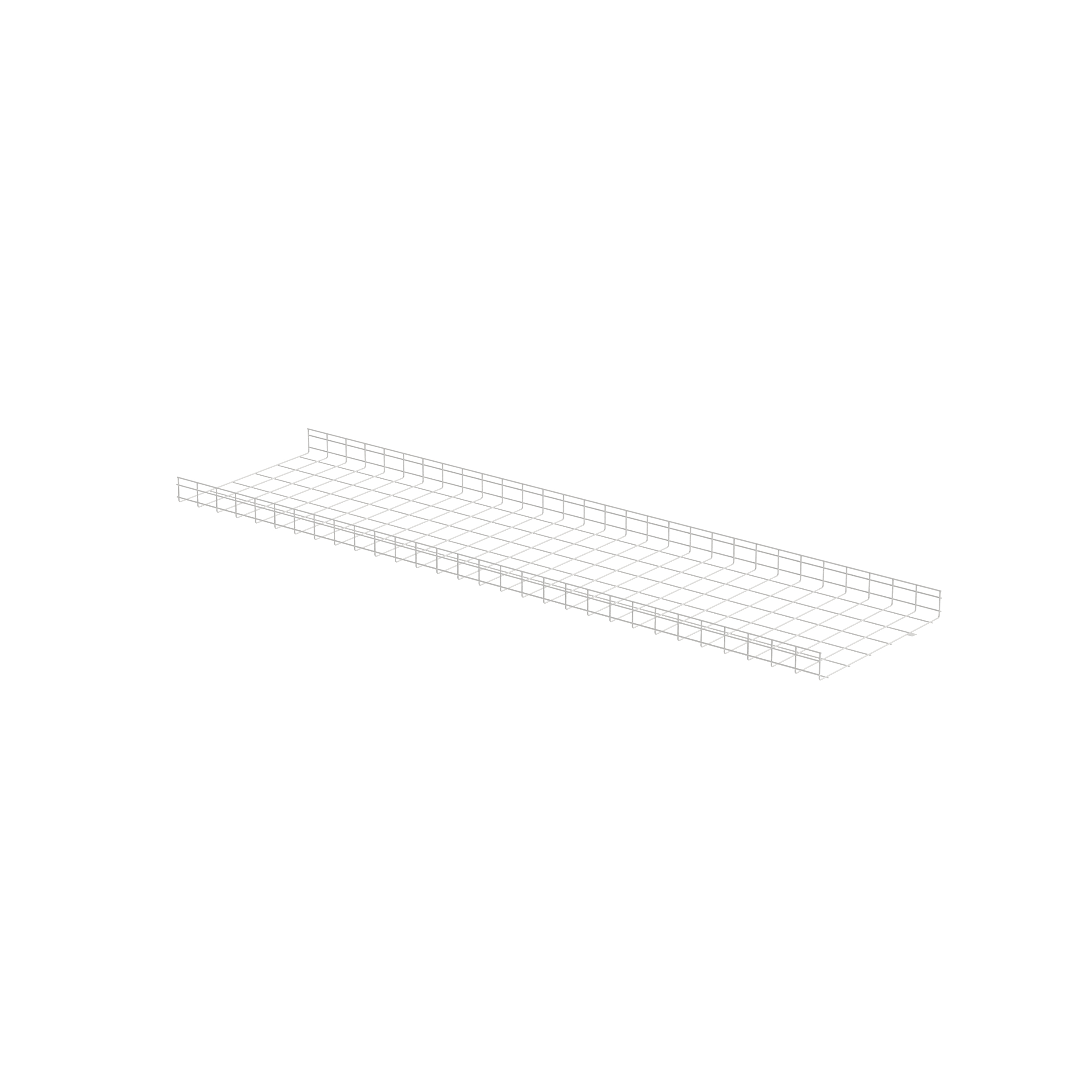 Kablo Sepeti 4" Yükseklik x 30" Genişlik, Beyaz Toz Kaplı