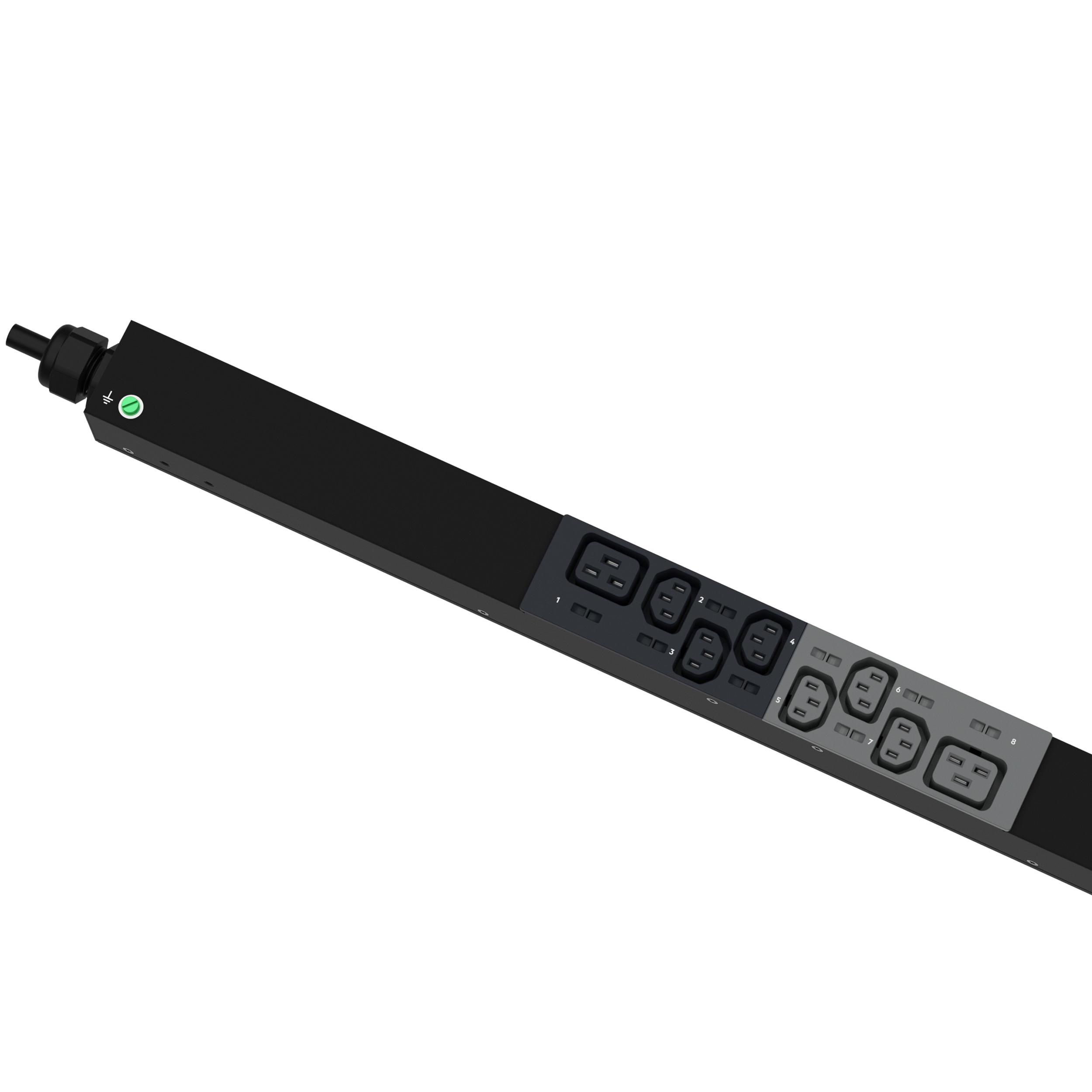 MO PDU, 16AMP, (18)C13, (6)C19, IEC 60309 3P+N+E 6h 16A-3M, Siyah, Dikey