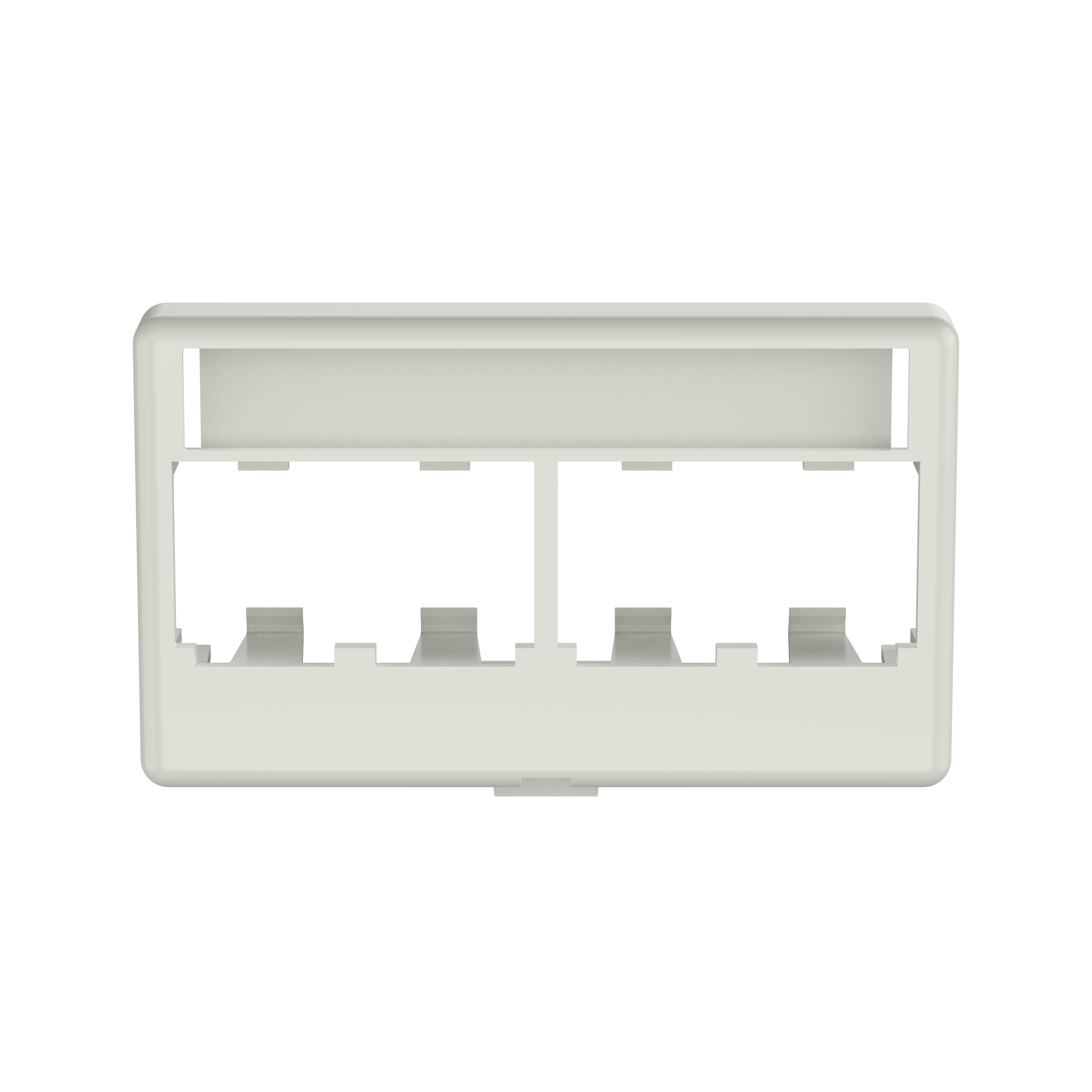 Mini-Com® Modüler Mobilya Yüz Plakası, 4 Port, Beyaz
