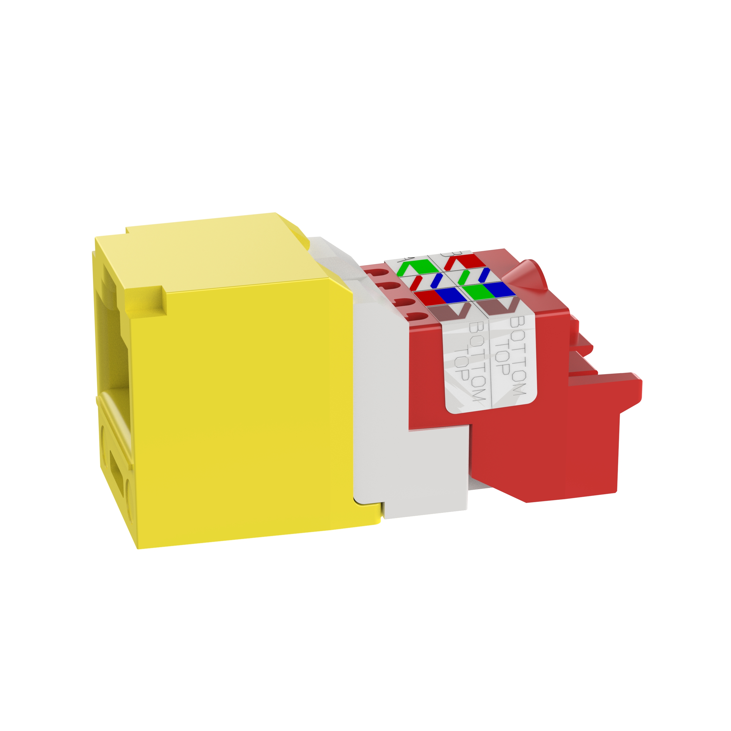 UTP RJ45 Cat 5e TP-Style Jack Module, Yellow