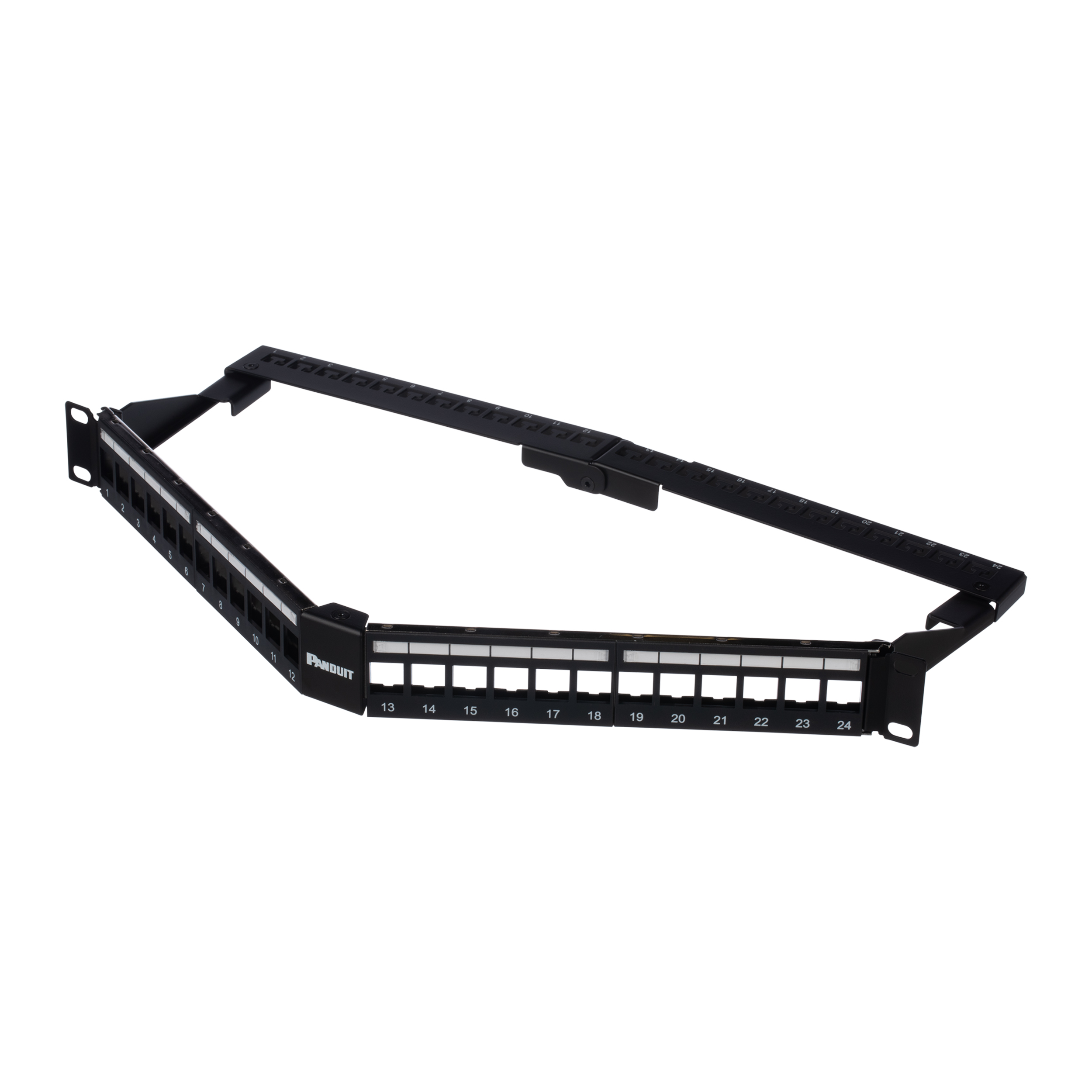 Keystone Açılı Tamamı Metal Patch Panel, 24 Port, 1 RU