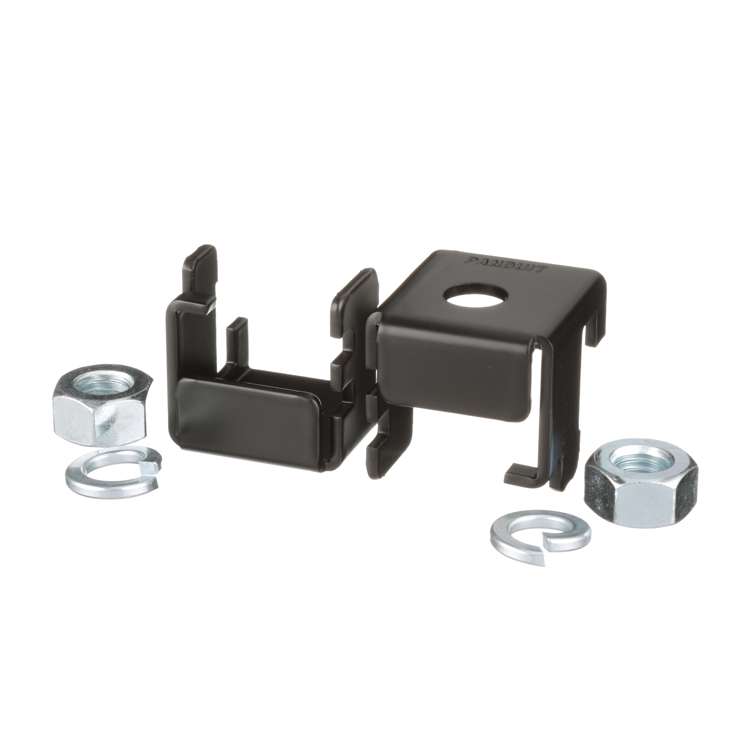 2 PIECE BRACKET ATTACHES TO 9.5MM W X 38.1MM W X 2" RAIL, BLACK