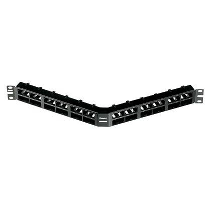 Yama Paneli, 48 Port, 1 RU, Siyah, Korumalı, Dik Açılı