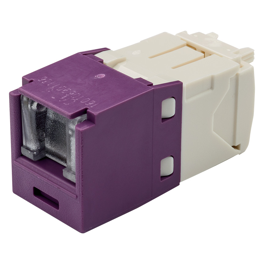 UTP RJ45 Cat 6 Shuttered TG Jack Module, Violet