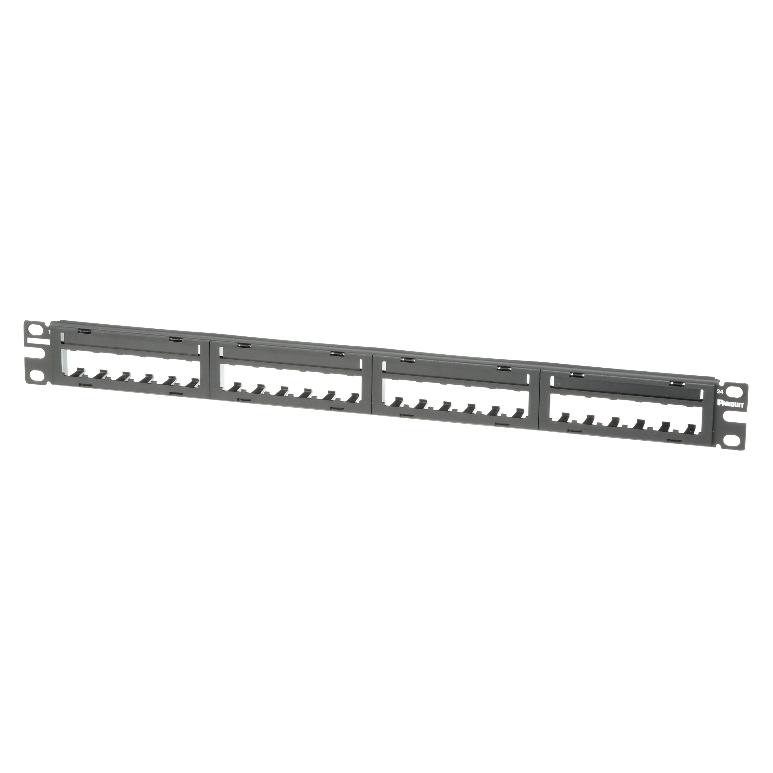 Mini-Com® Patch Panel w/labels, 24 Port, 1 RU, BL