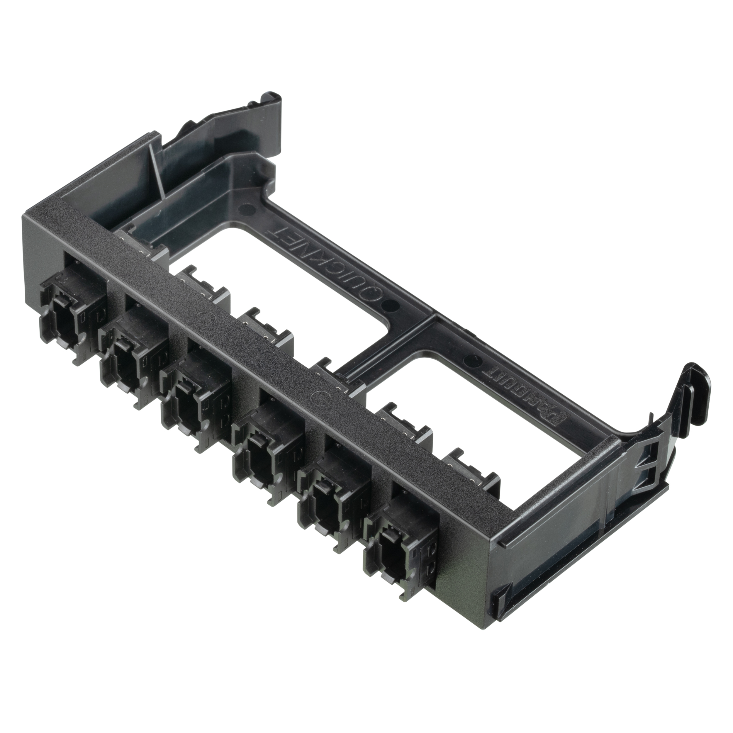 QuickNet™ Tabanı 16 6 Port Fiber Adaptör Paneli MPO-16 Anahtar-Yukarıdan Anahtar-Aşağıya (siyah Adaptörler)