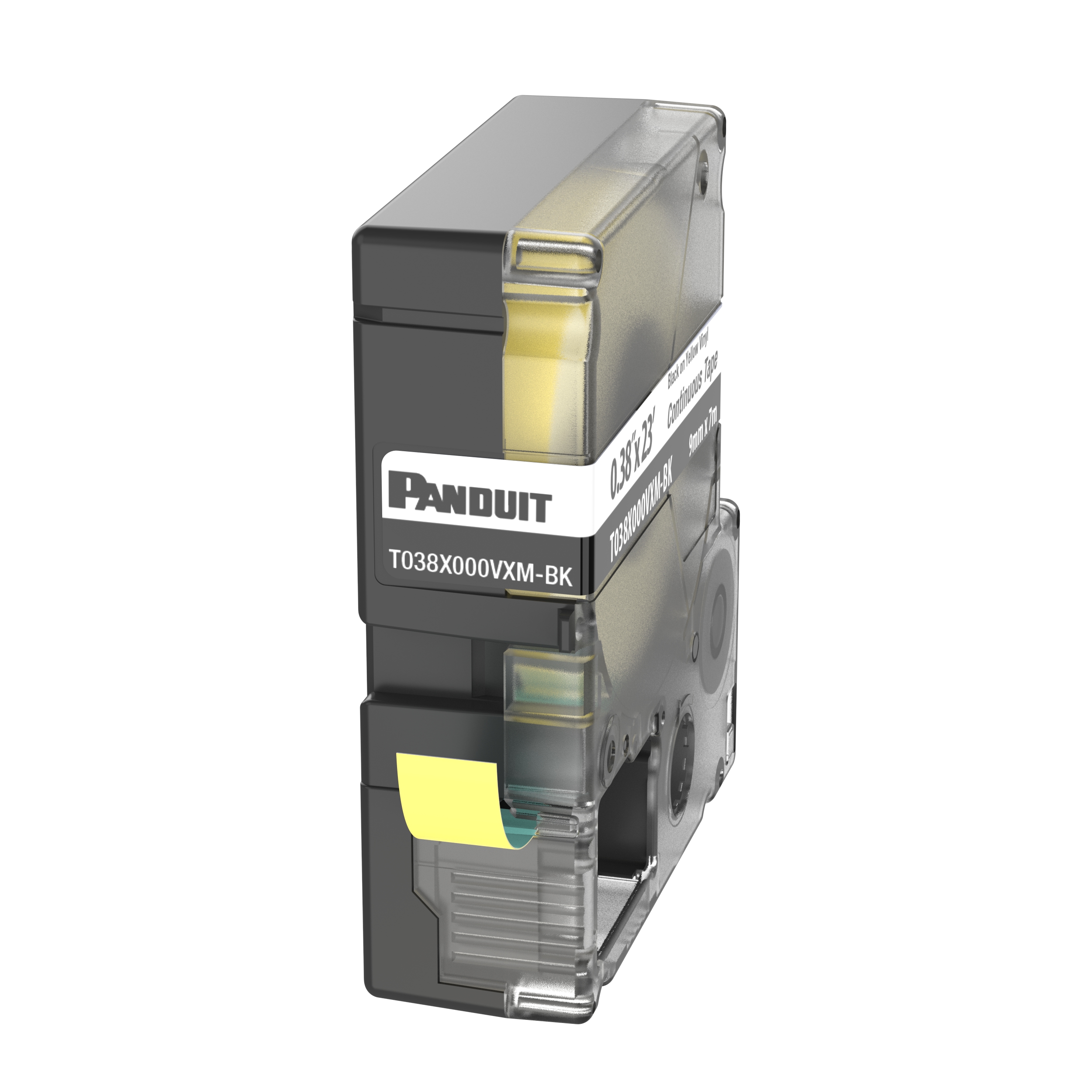 MP Printer Cont. Tape,Safety & ID, Vinyl, Black/Yellow, 9mm W