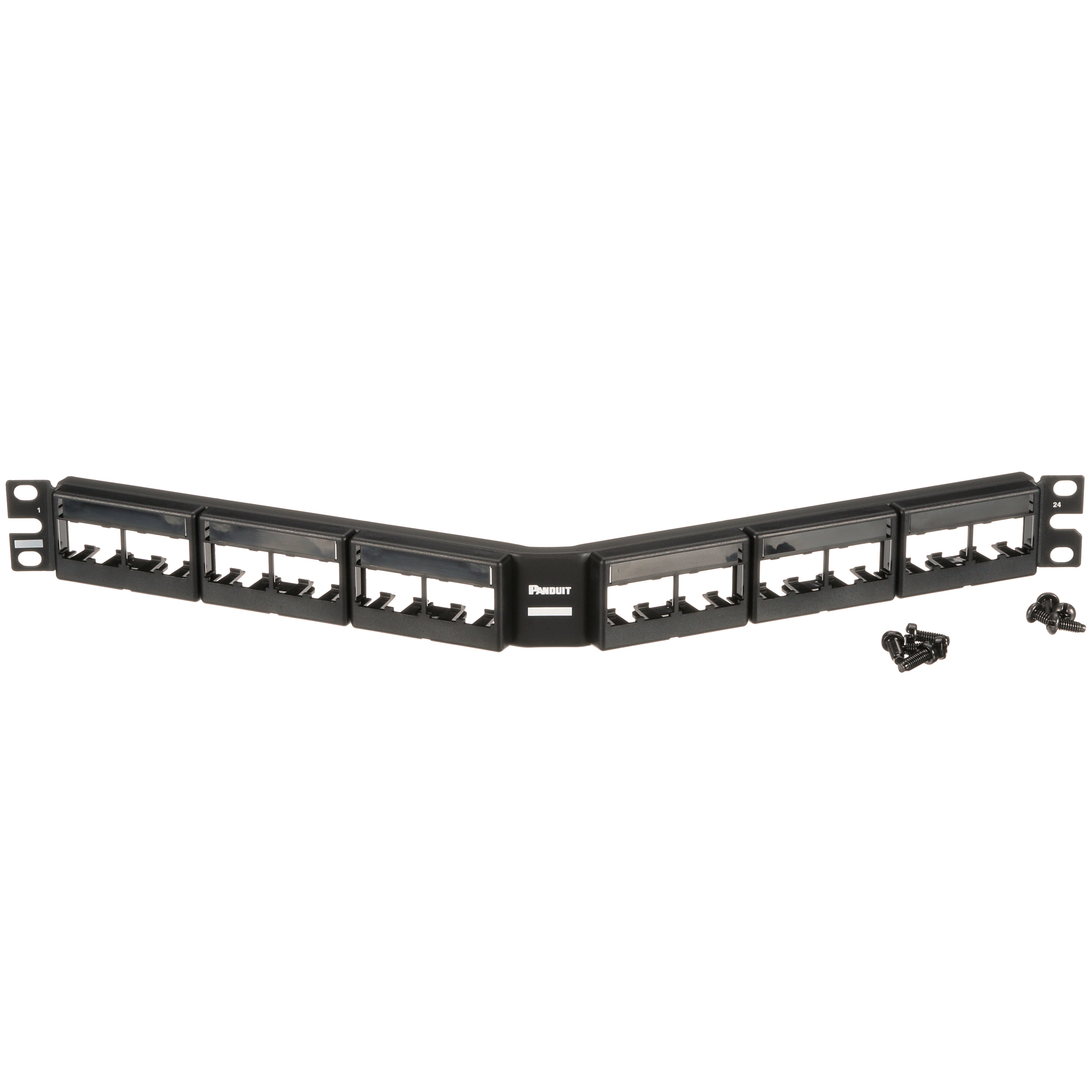 Mini-Com® Dik Açılı Yama Paneli, 24 port, 1 RU, BL