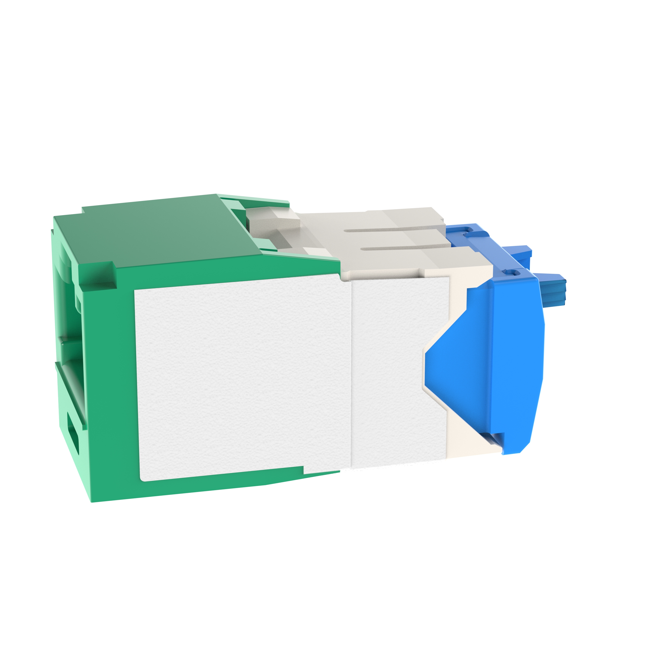 Twisted Pair RJ45 Cat 6A Kilitlemeli TG Jak Modülü, Yeşil
