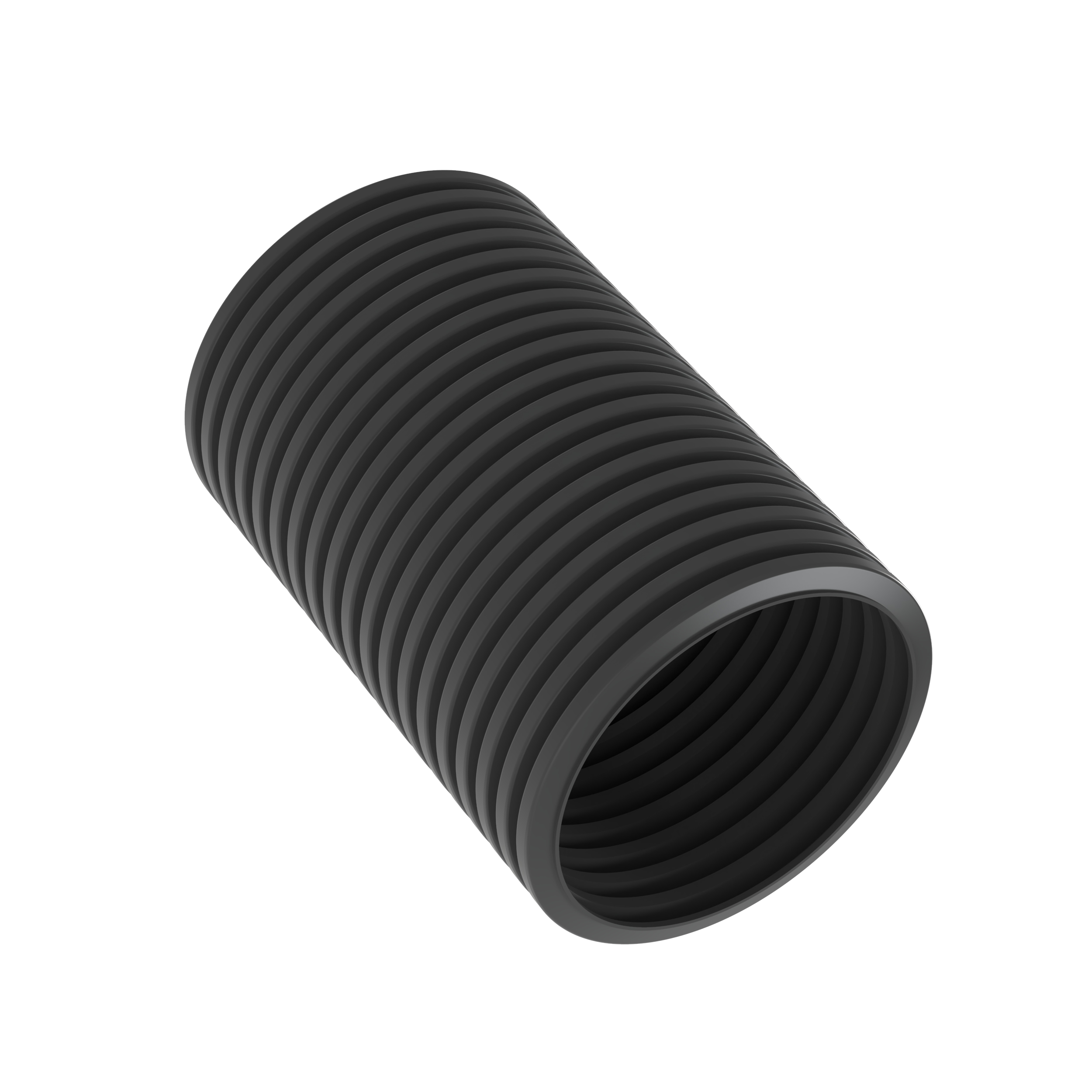 Düzeltilmiş Yarı Saydam Boru, 1.87" (47.5mm) X 100' (30.4m), Siyah, Paket 1
