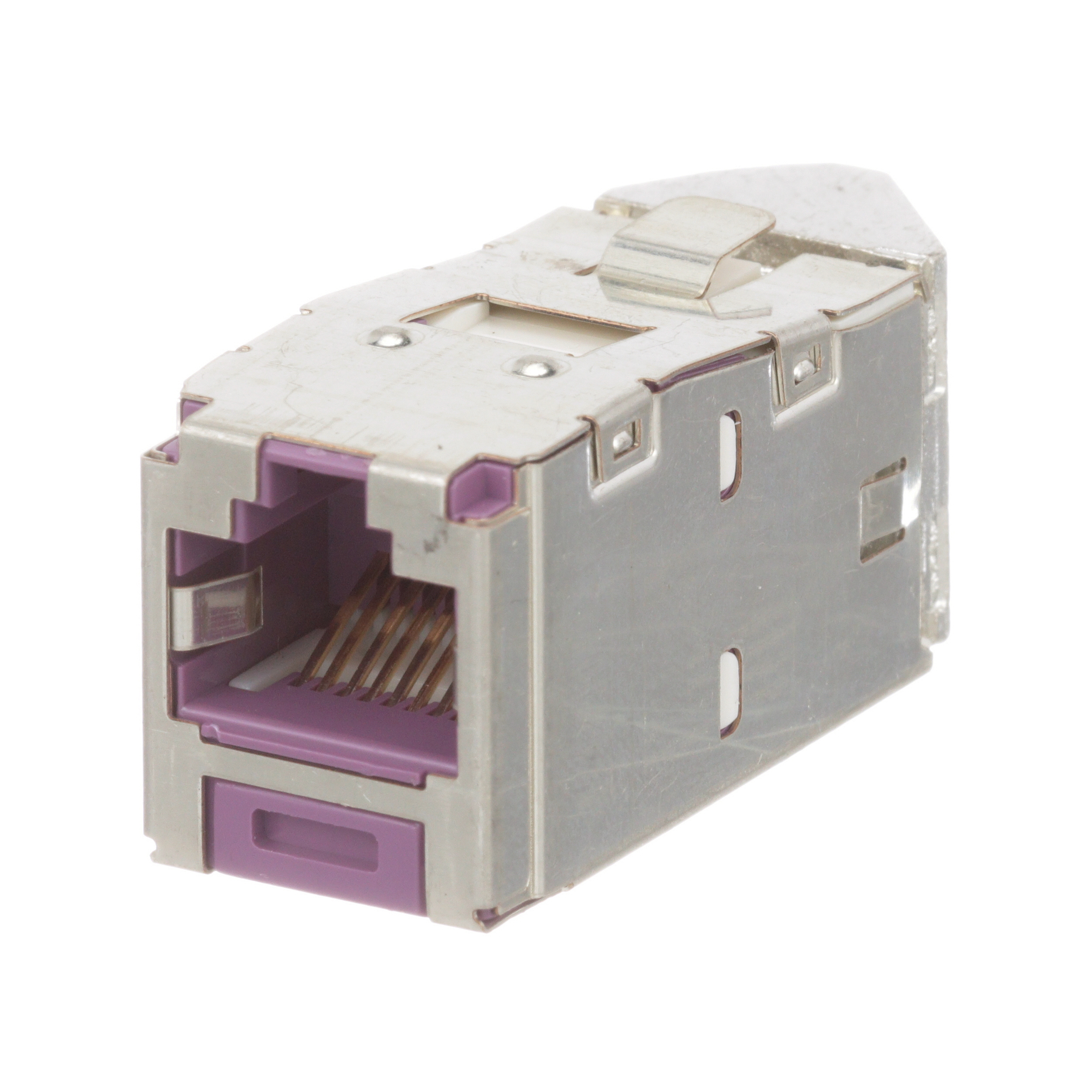 STP RJ45 Cat 6 Sol/Sağ TG Jak Modülü, Mor