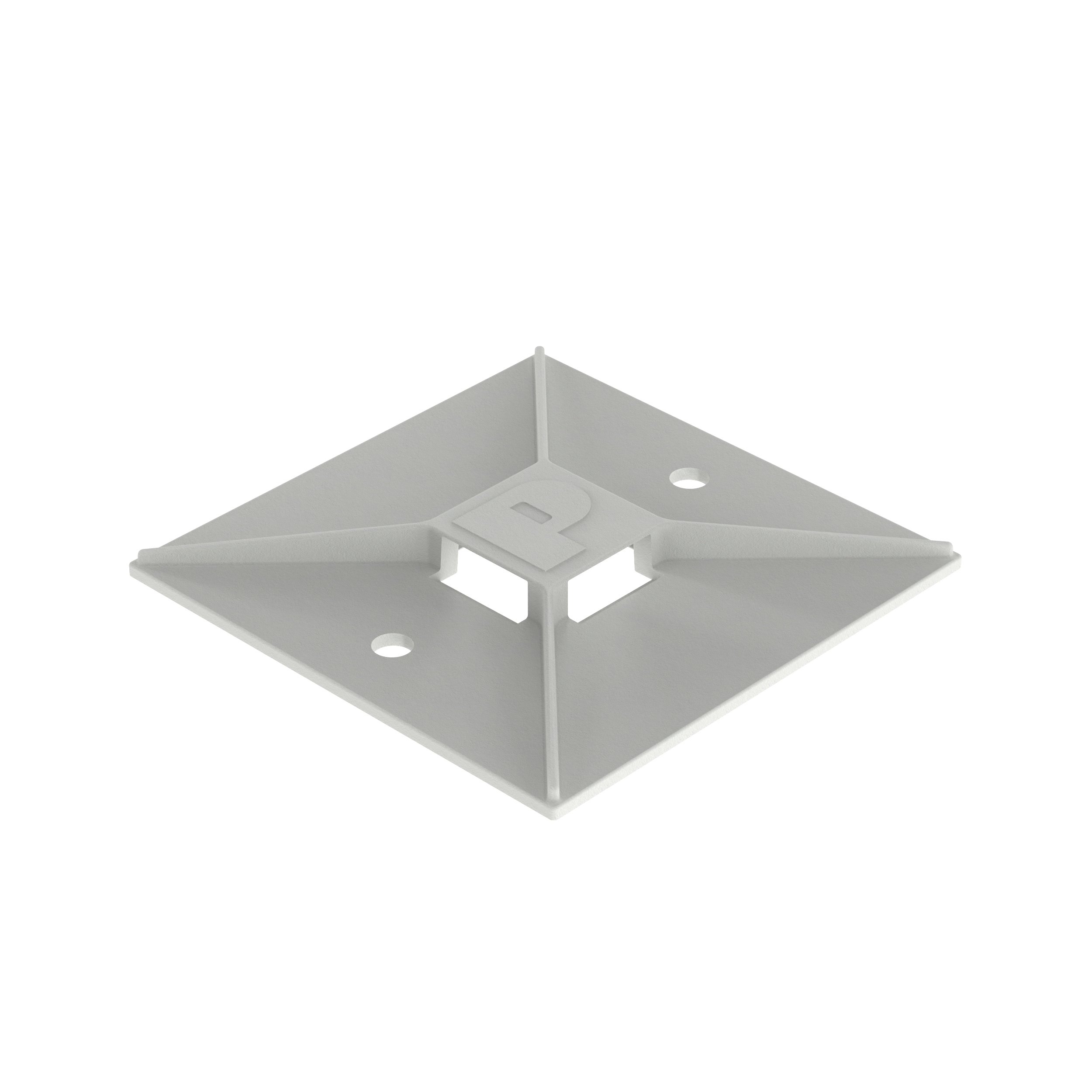Kablo Bağı Montajı, Beyaz, ABS, Akrilik Yapışkanlı, 25.4x25.4mm, 500'lü Paket
