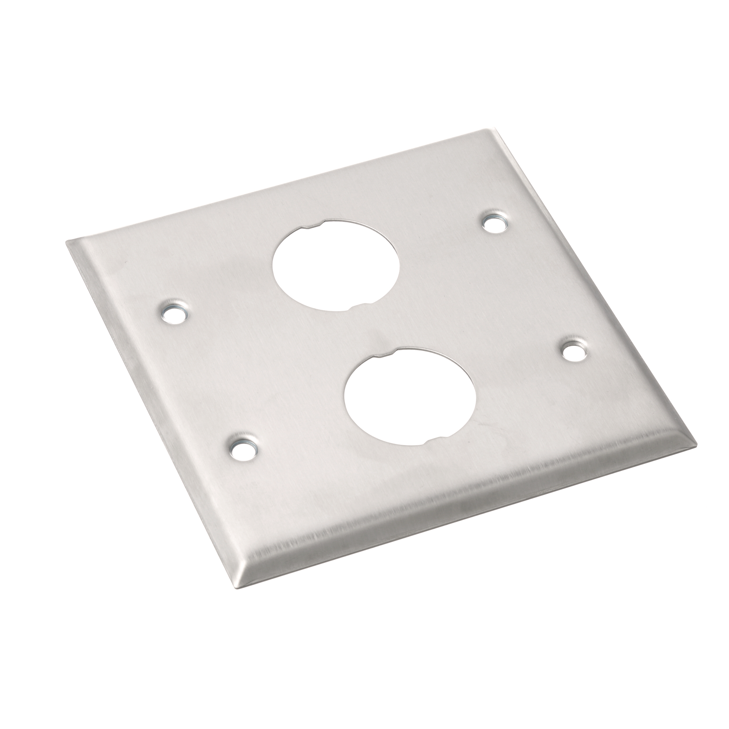 Stainless Steel Faceplate, Double Gang, 2 Bulkhead Ports