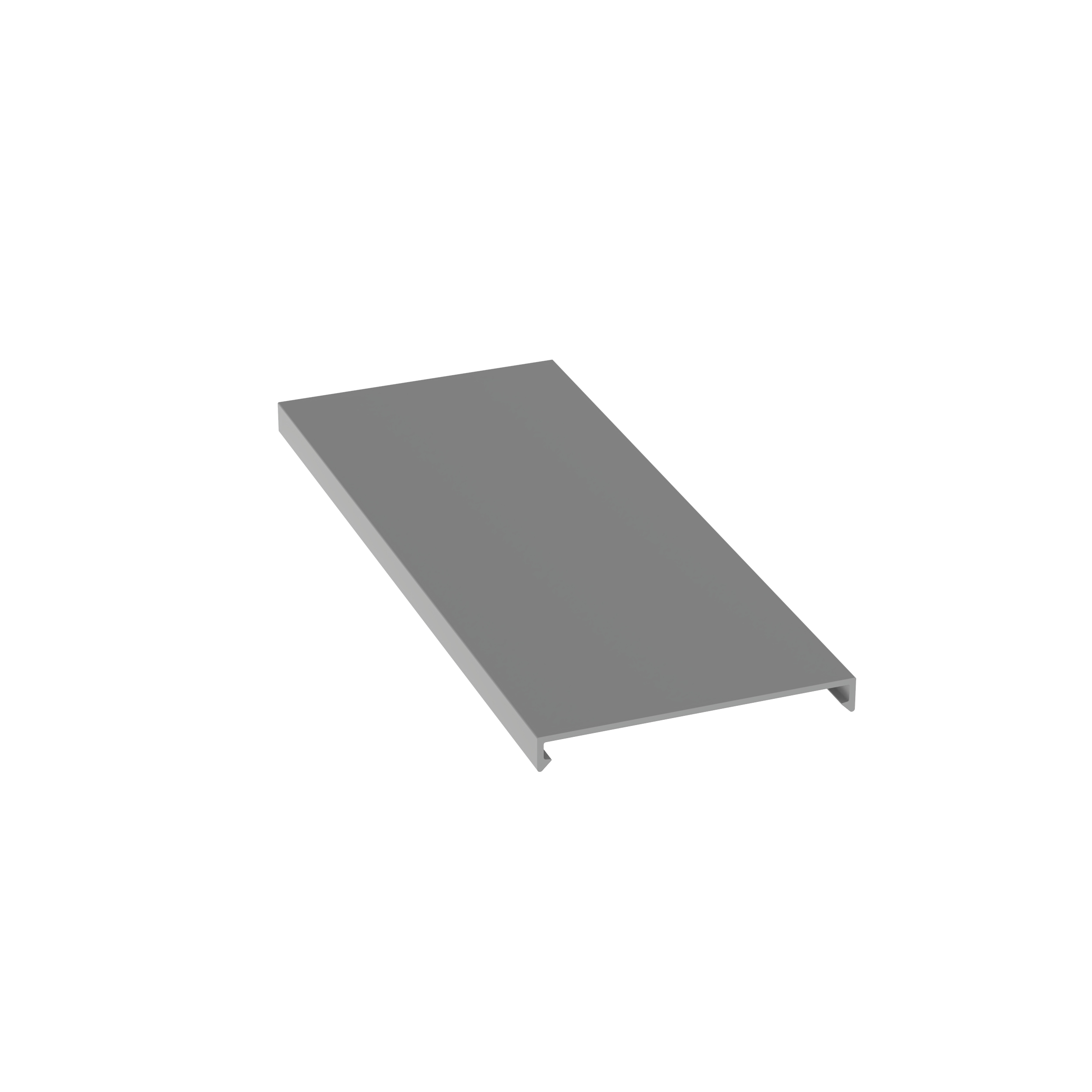 Düz Kanal Kapağı film ile, Açık Gri, PVC, 9.4x82.6mm
