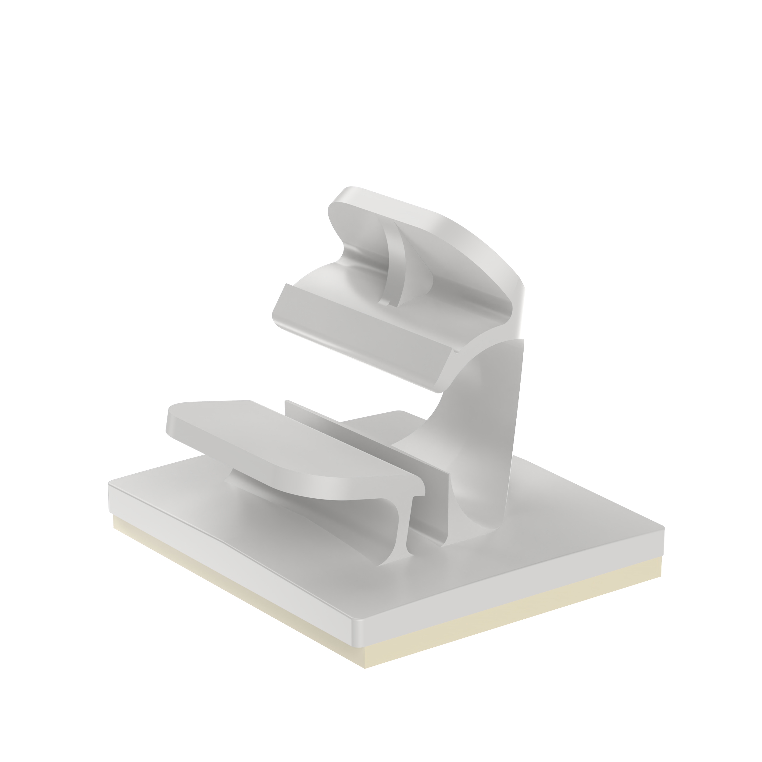Kablo Klipsi, Doğal, PA 6.6, Kauçuk Yapışkanlı, 22.4x25.4mm, 500'lü Paket
