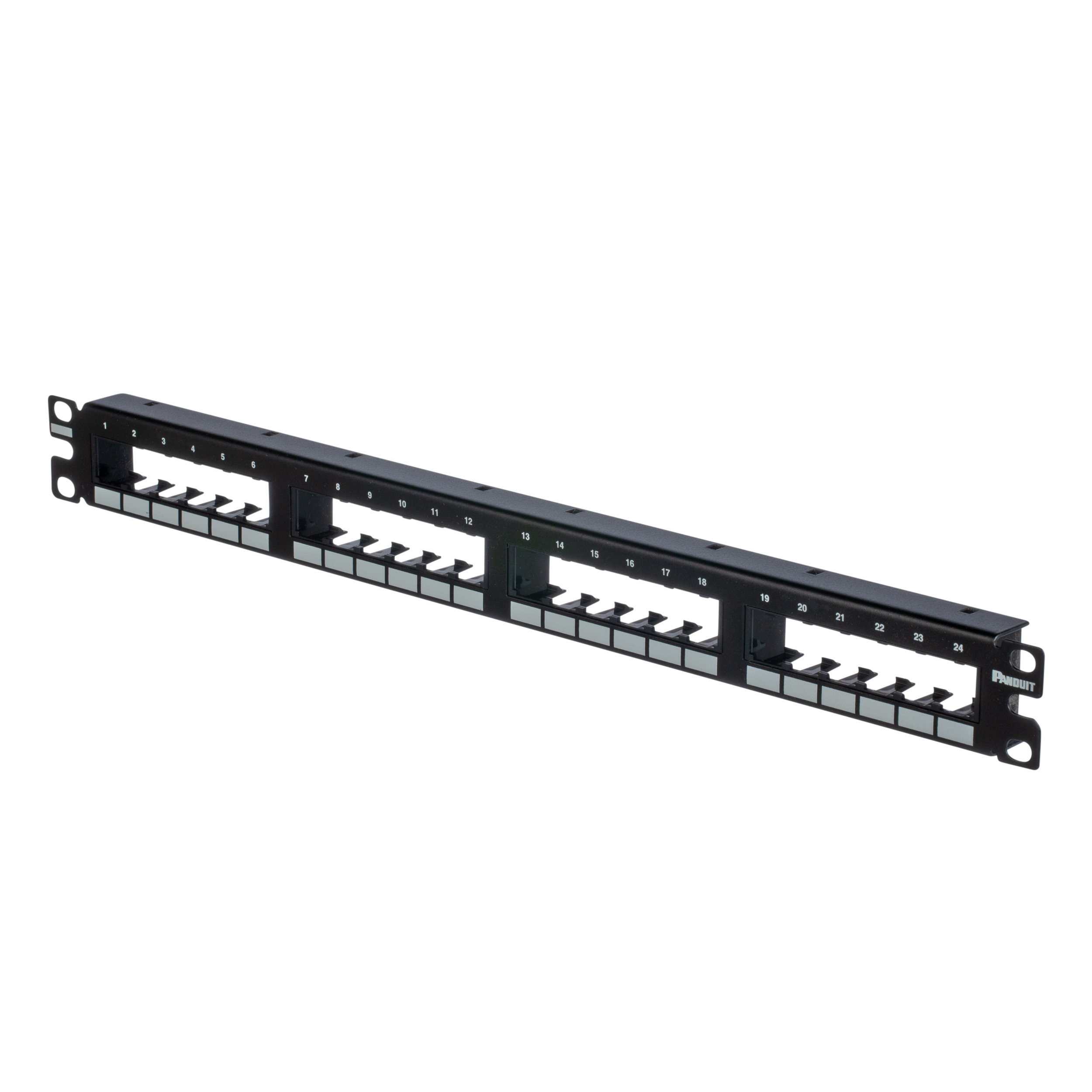 Yama Paneli, 24 Port, 1 RU, Siyah, Flush montaj