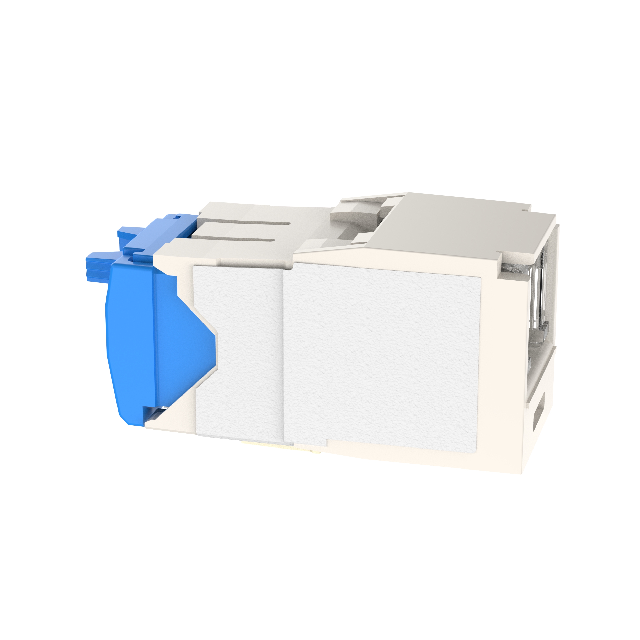 Twisted Pair RJ45 Cat 6A Kapatmalı TG Jak Modülü, Beyaz
